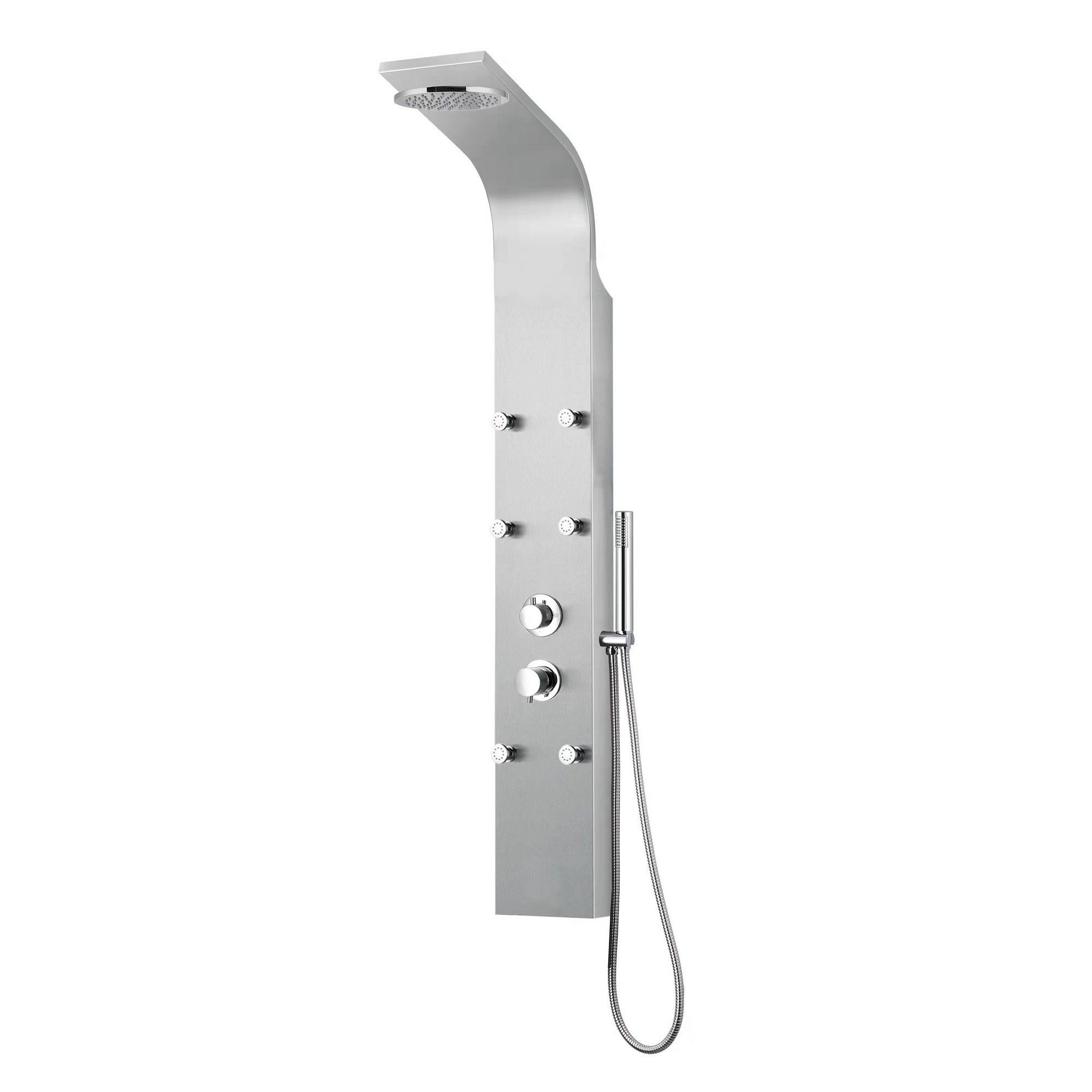Colonne de douche, Zoyia, 6 jets, acier inoxydable, 55"