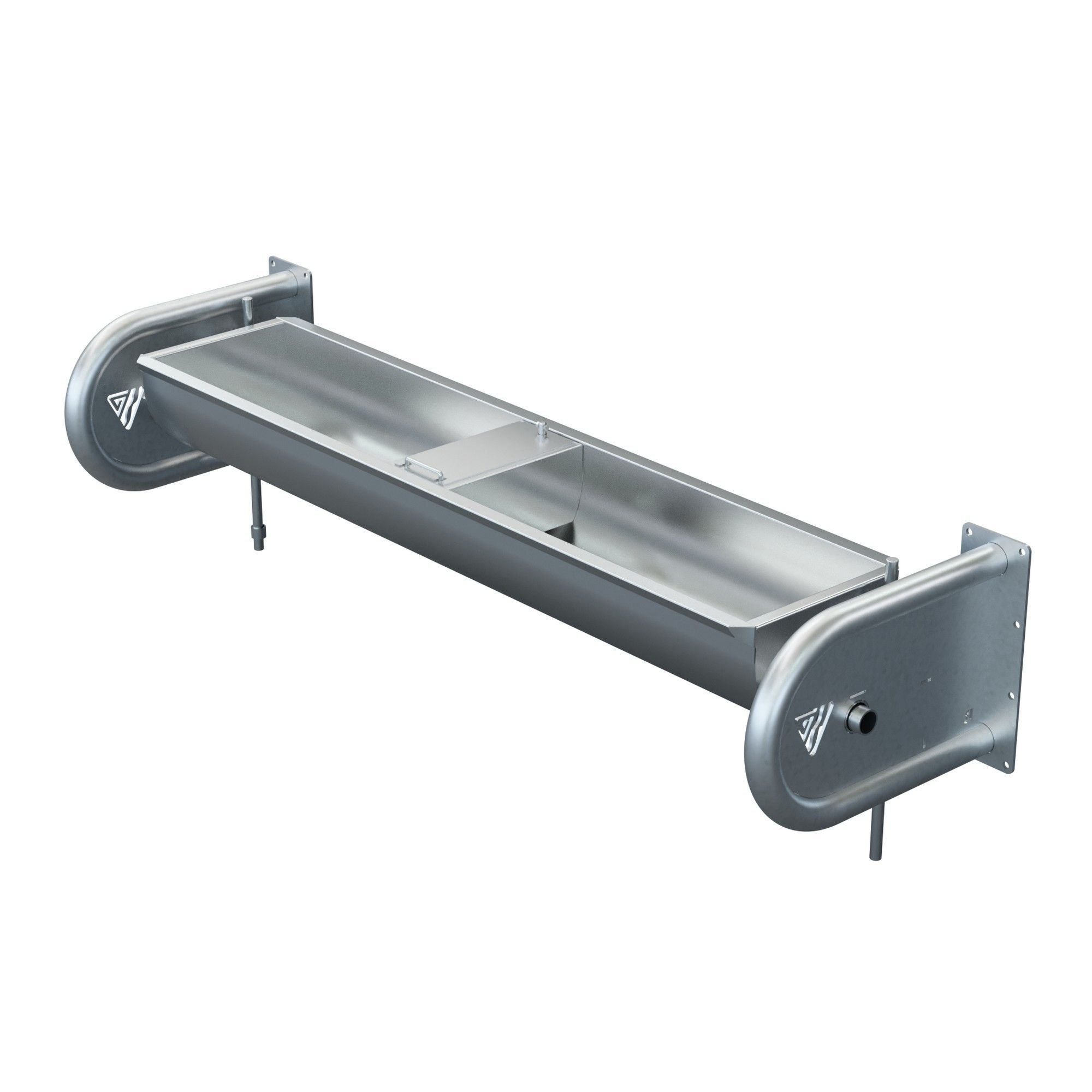 Auge à fond rond avec supports au mur, 72"