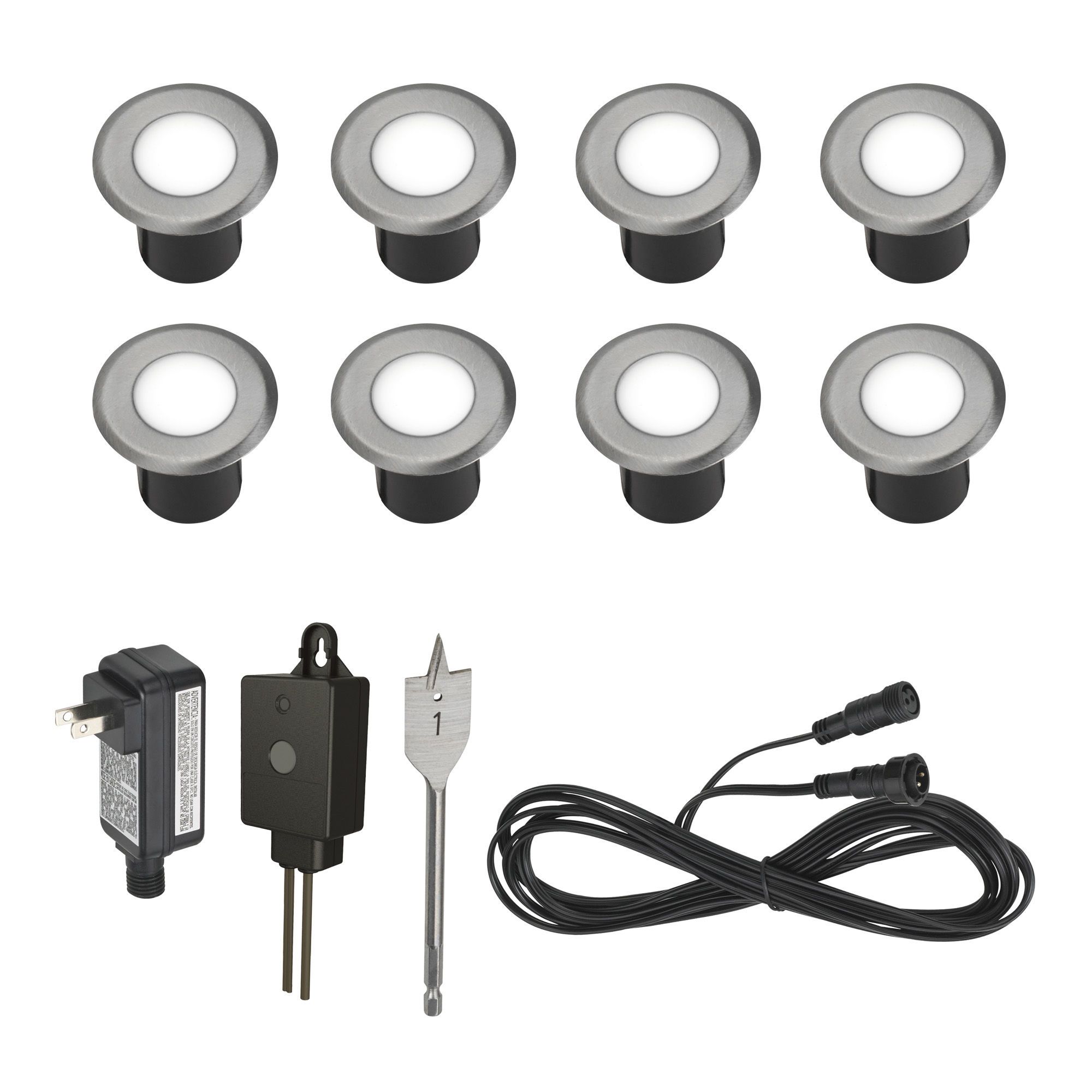 Ensemble de lumières de patio Vision Home,10 morceaux, noir, 1,57" x 1,57" x 1,34"