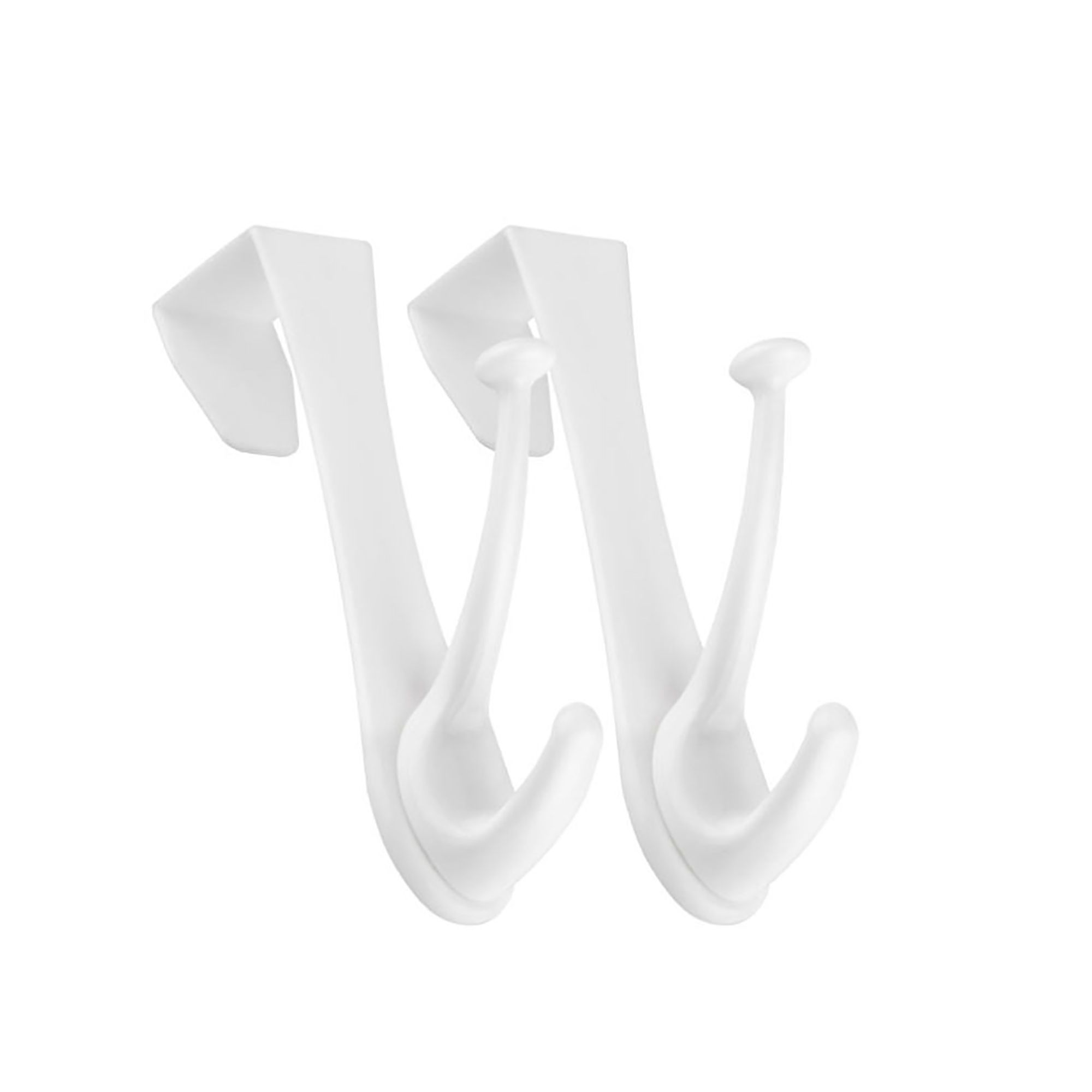 Crochet utilitaire sur porte, 2 crochets, blanc