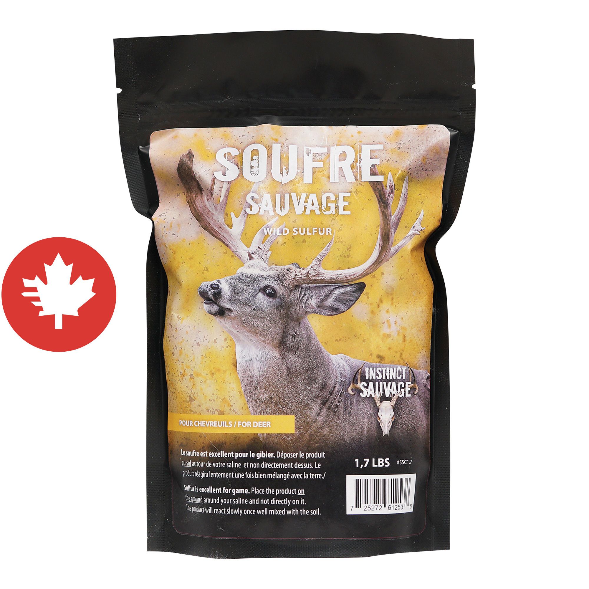 Minéraux pour chevreuil Soufre Sauvage, 1,7 lb