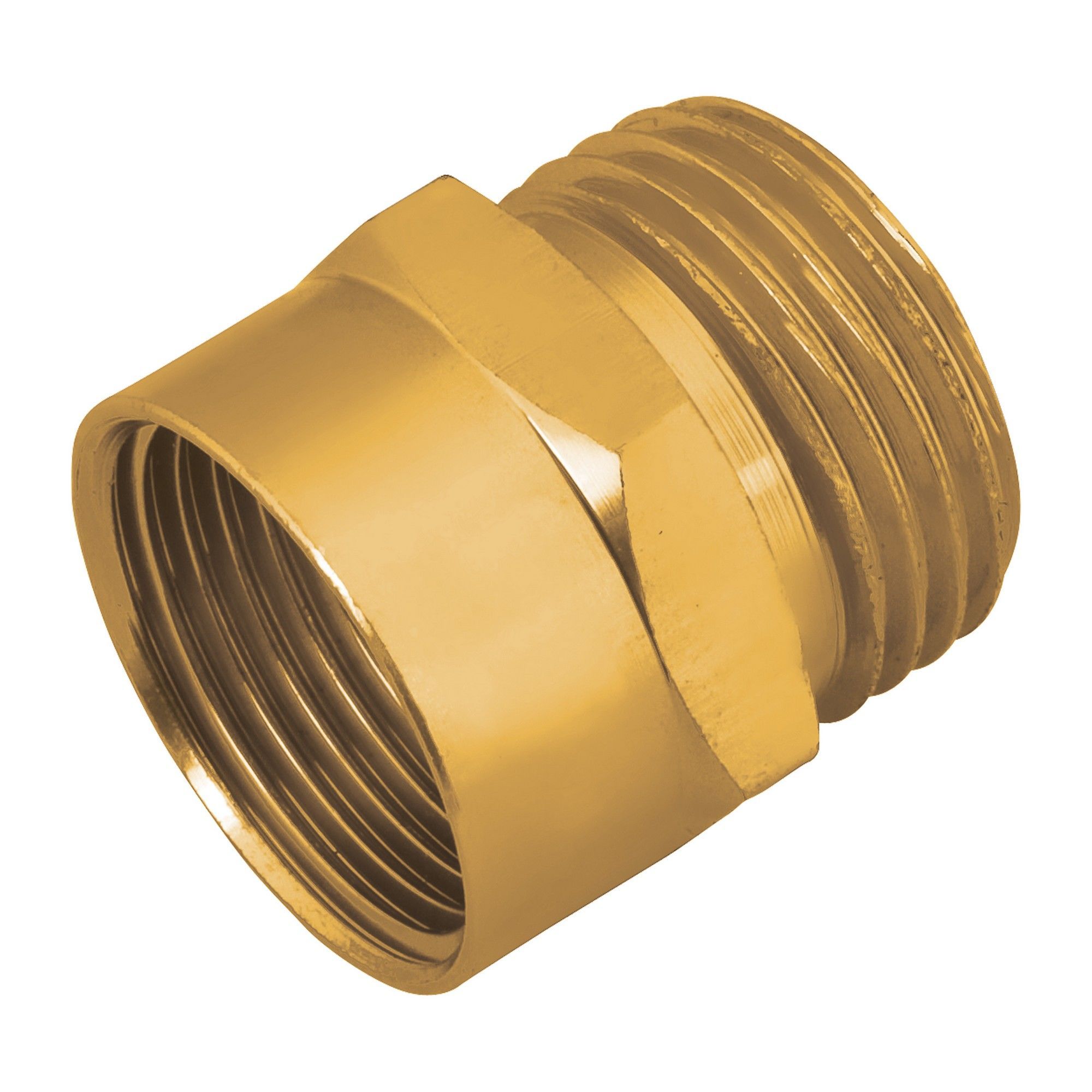Raccord en aluminium coloré laiton pour tuyau d'arrosage de 3/4 po