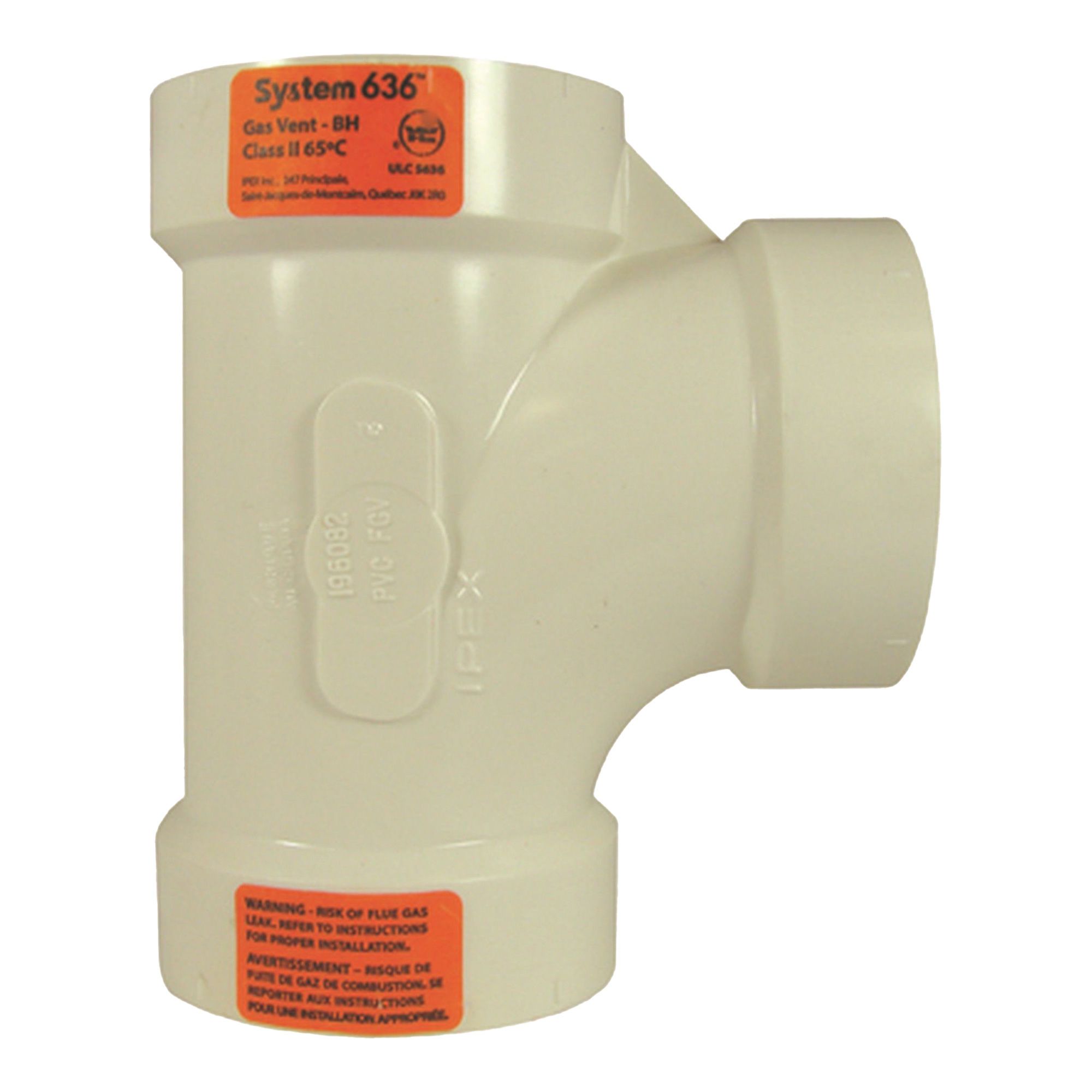 Té Système 636 en PVC FGV, femelle, 2", blanc