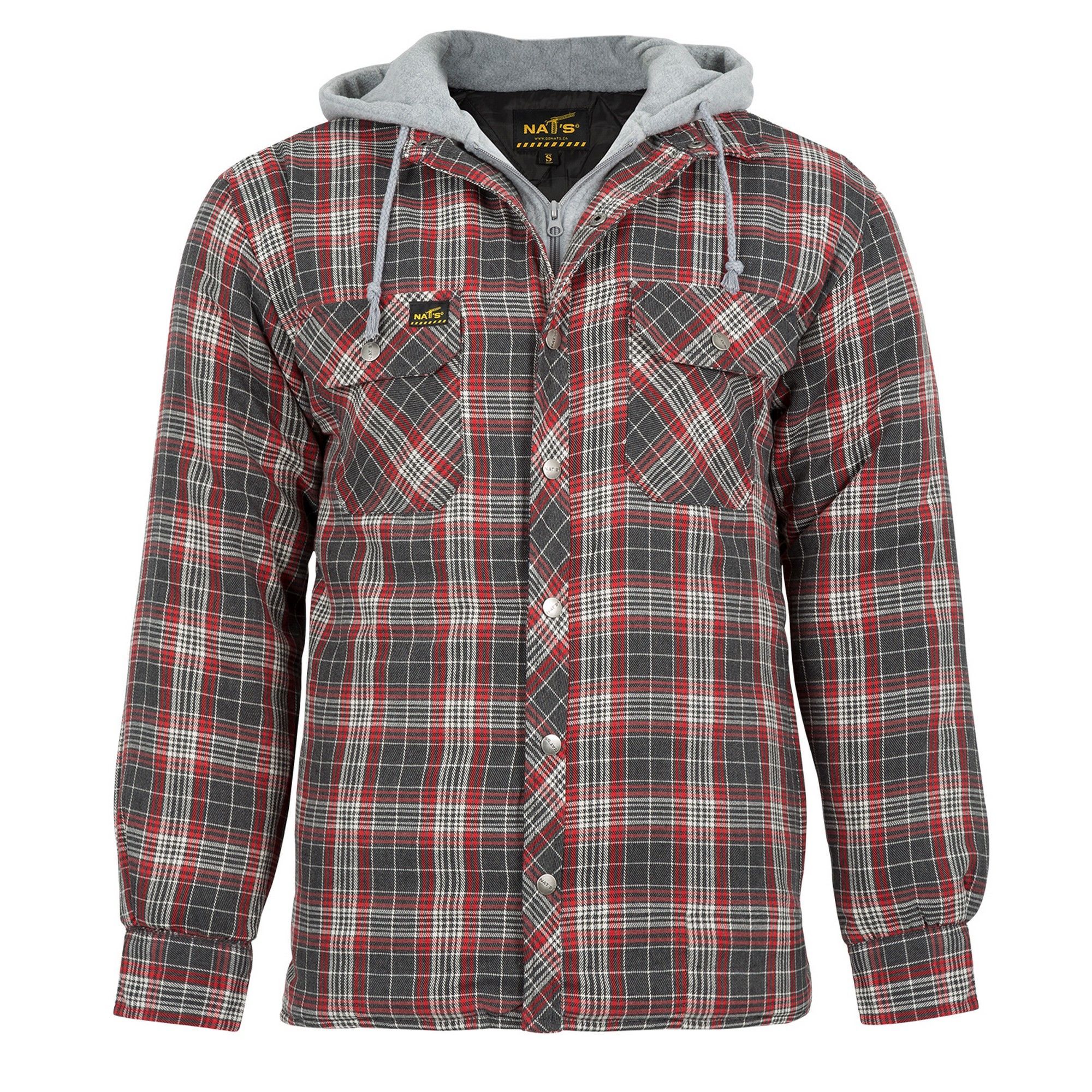 Chemise de travail isolée, gris-rouge, moyen