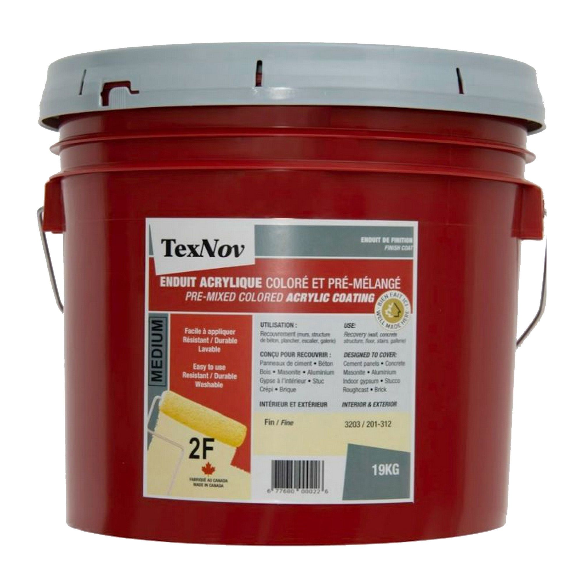 Enduit acrylique, fin, moyen, 11,4 l