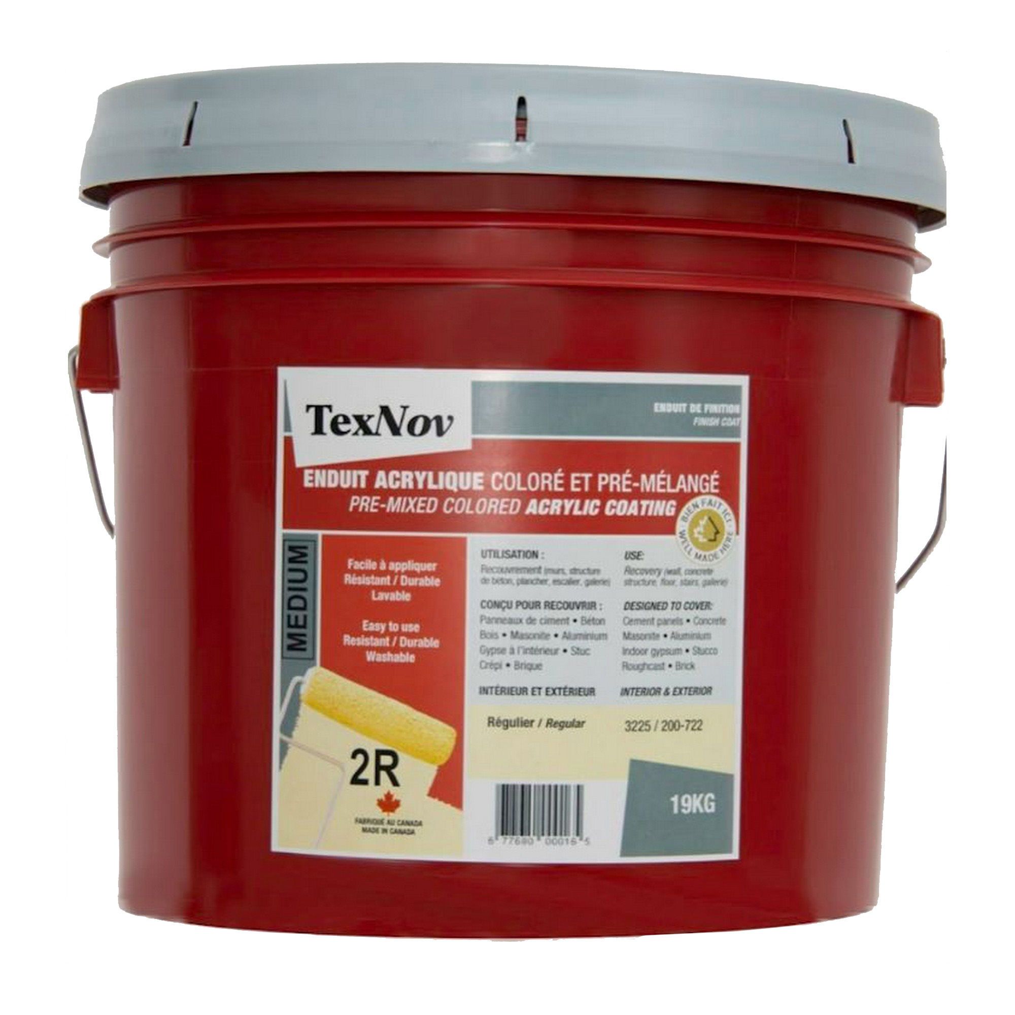 Enduit acrylique, régulier, moyen, 11,4 l