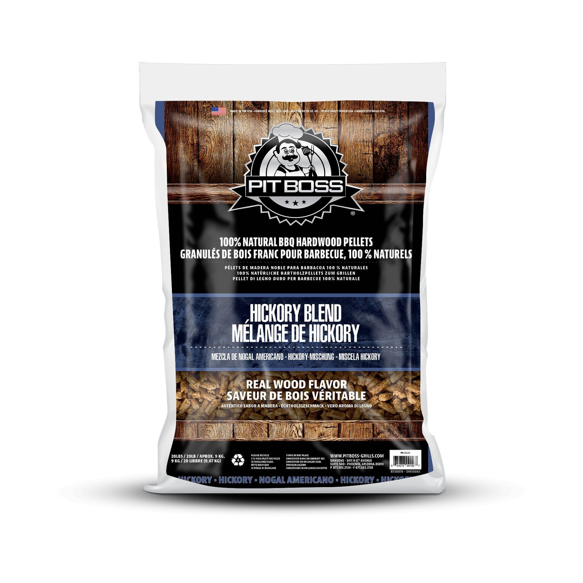 Granules de bois franc pour barbecue, mélange de hickory, 20 lb