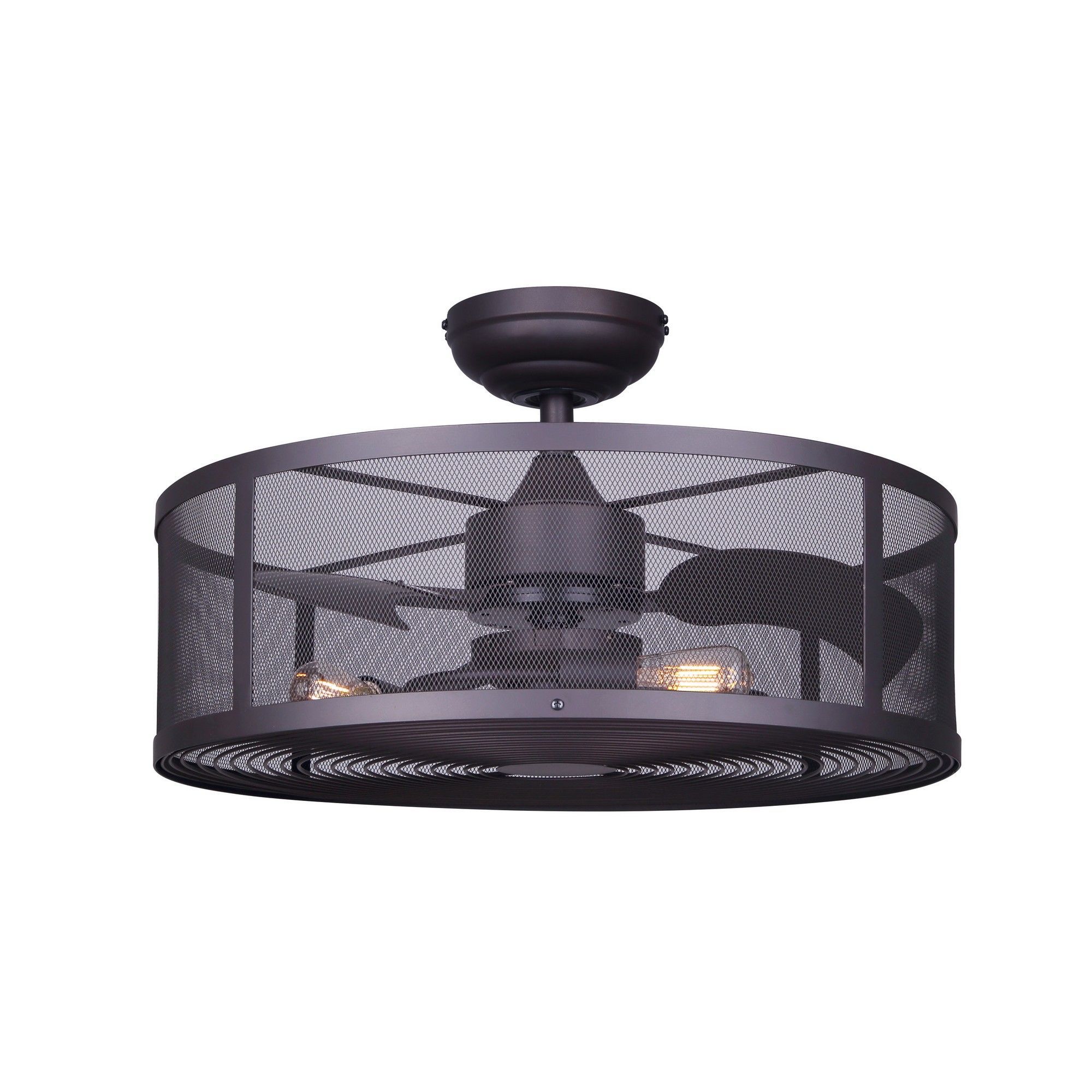 Ventilateur de plafond, Arris II, bronze huilé, 24", 3 pales, 3 lumières de 60 W
