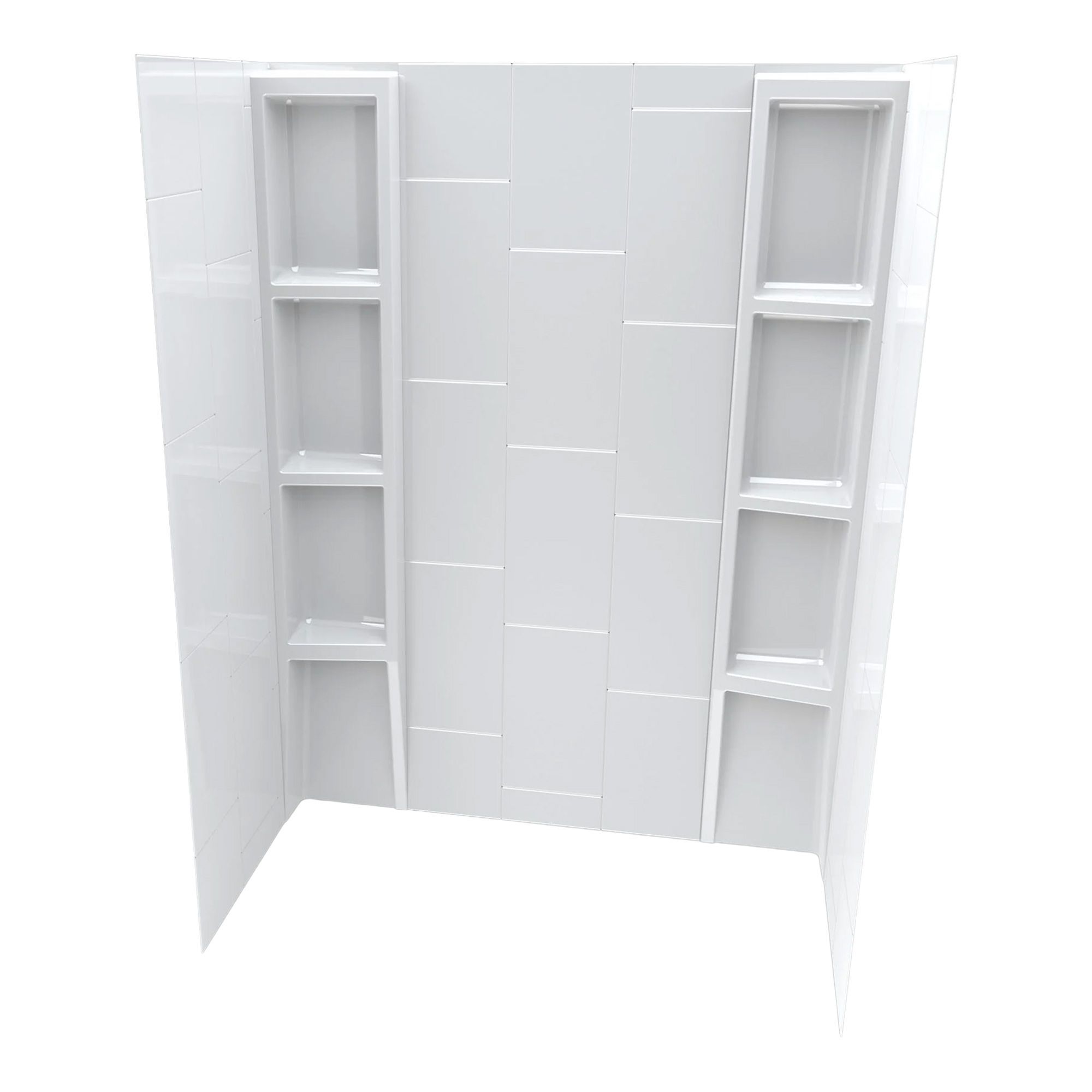 Ensemble de mur de bain, motif de grandes tuiles verticales, 60" x 36" x 80", 5 morceaux