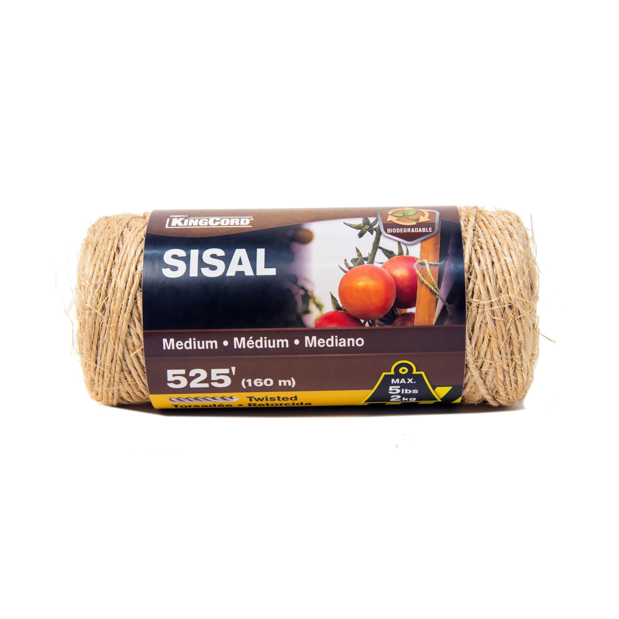 Corde en sisal torsadée, naturel, moyen x 525'