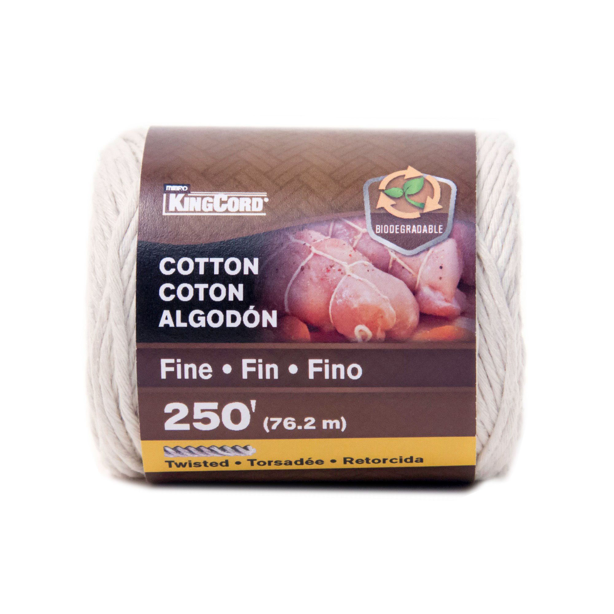Corde en coton torsadée, naturel, fin x 250'