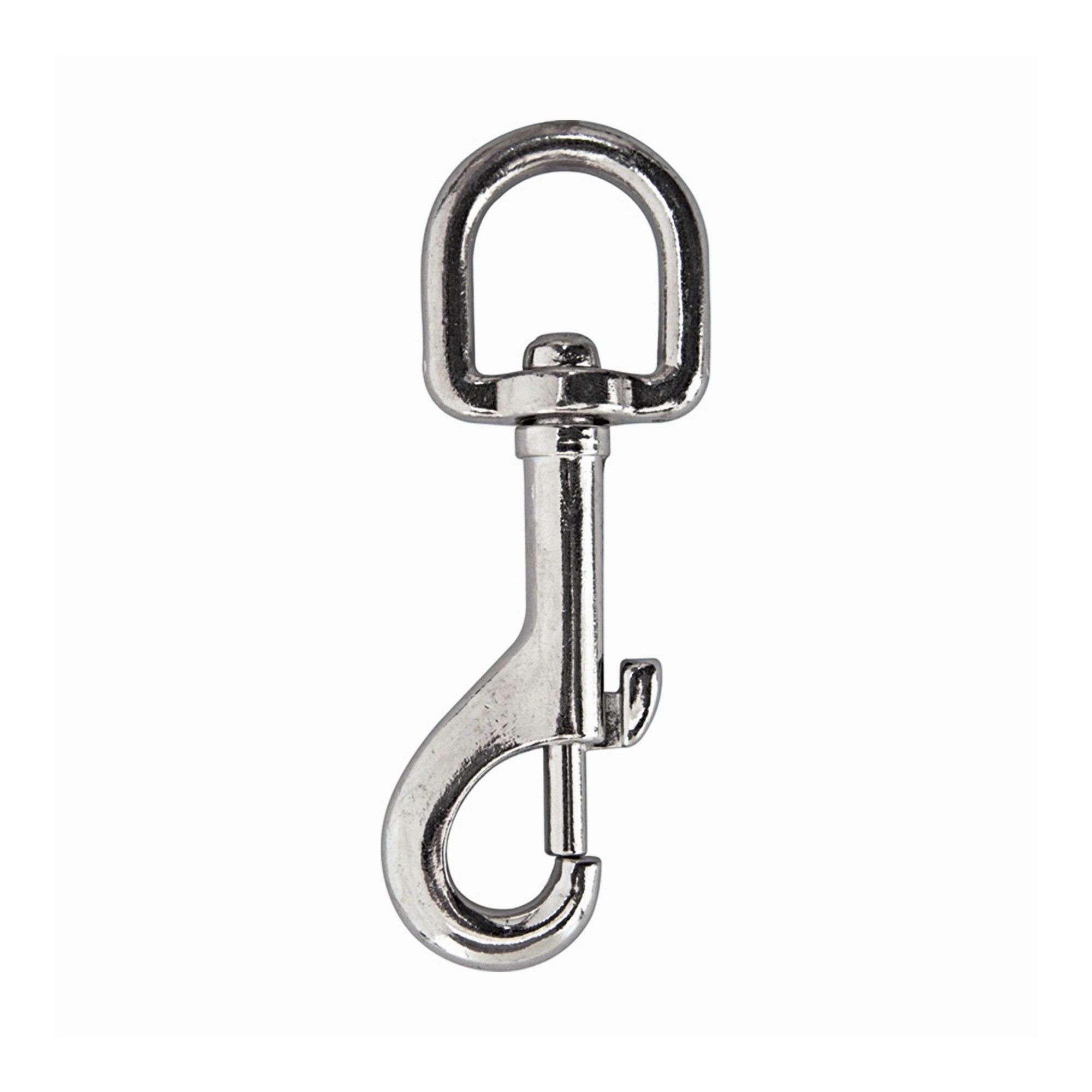 Mousqueton à verrou et pivot rond, fini nickel, 3/4"