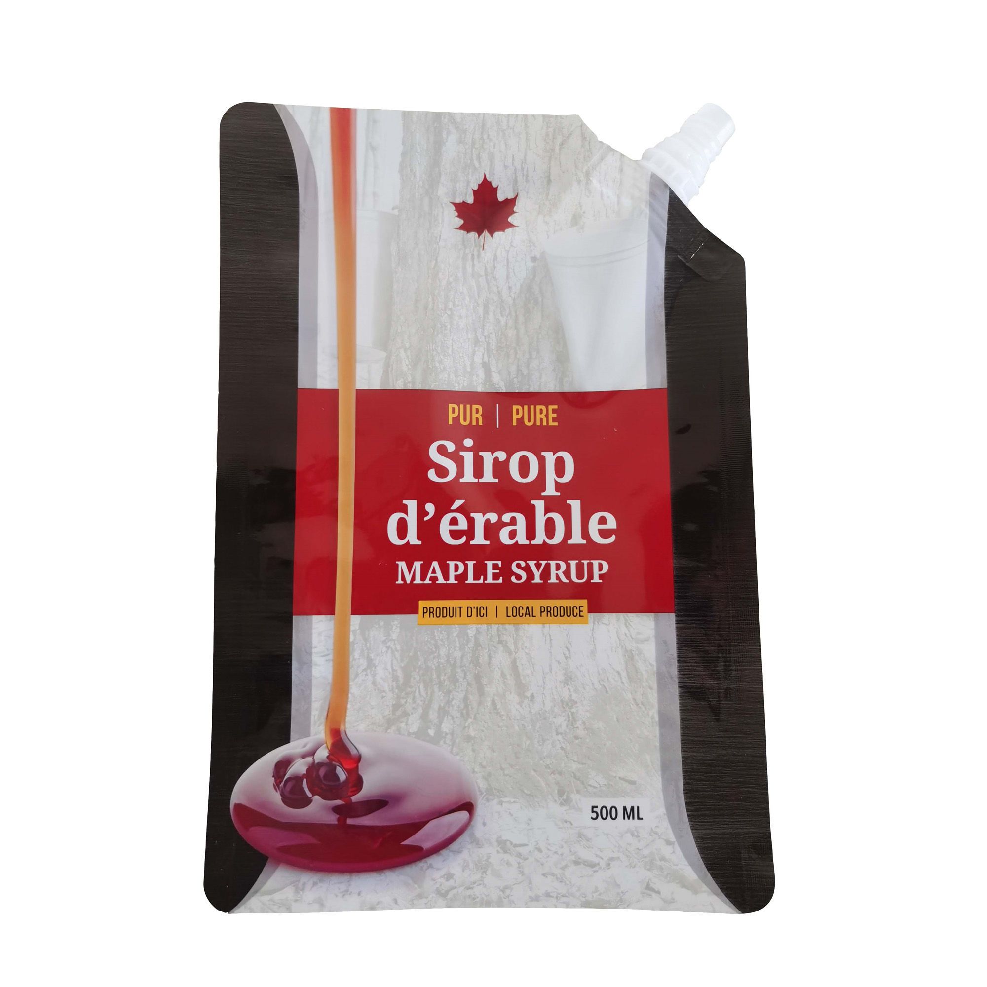 Pochettes flexibles pour sirop d'érable,  500 ml, 250/pqt