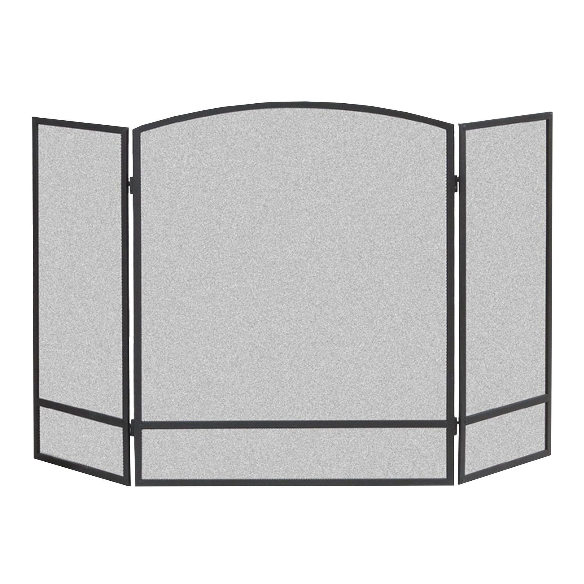 Écran à 3 panneaux pliable pour cheminée, York, 31" x 48", noir