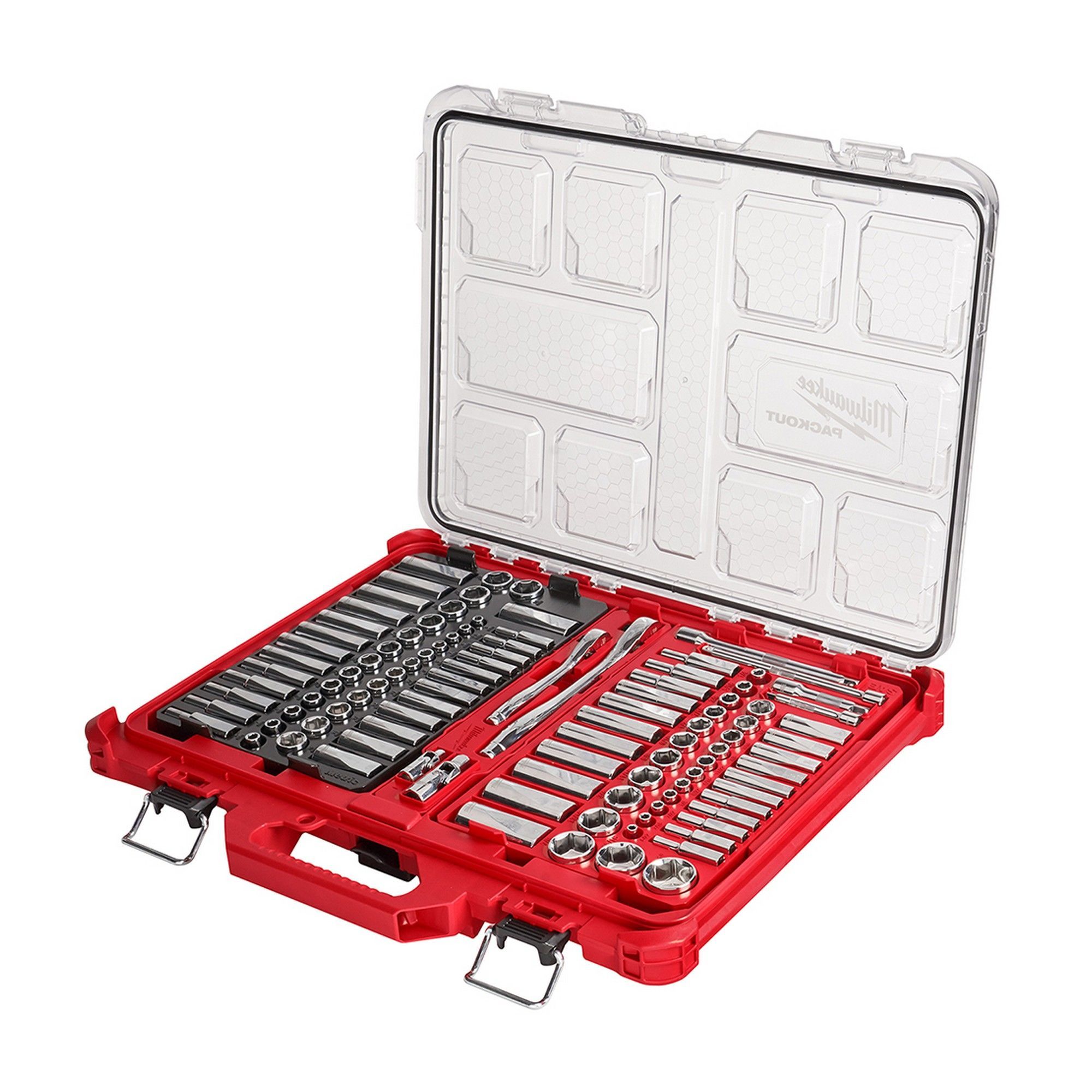 Ensemble de clés à cliquet et de douilles à prise PACKOUT de 1/4" et 3/8", SAE et métrique, 106/pqt