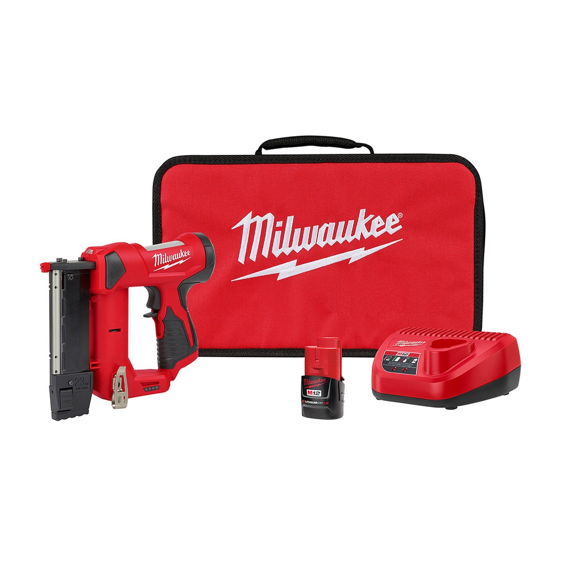 Ensemble de cloueuse sans fil M12 12 V, lithium-ion, calibre 23