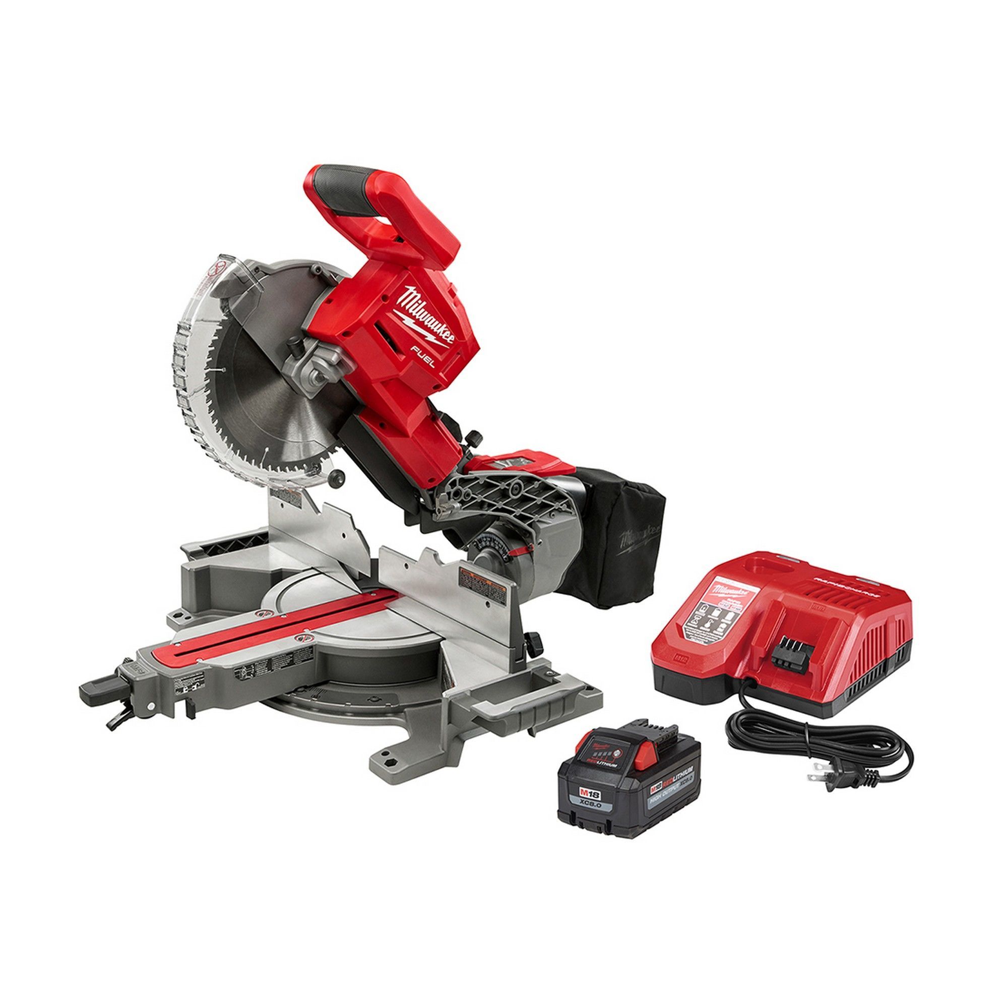 Ensemble de scie à onglets coulissante à double biseau, sans fil M18 FUEL lithium-ion, 18 V, 10"