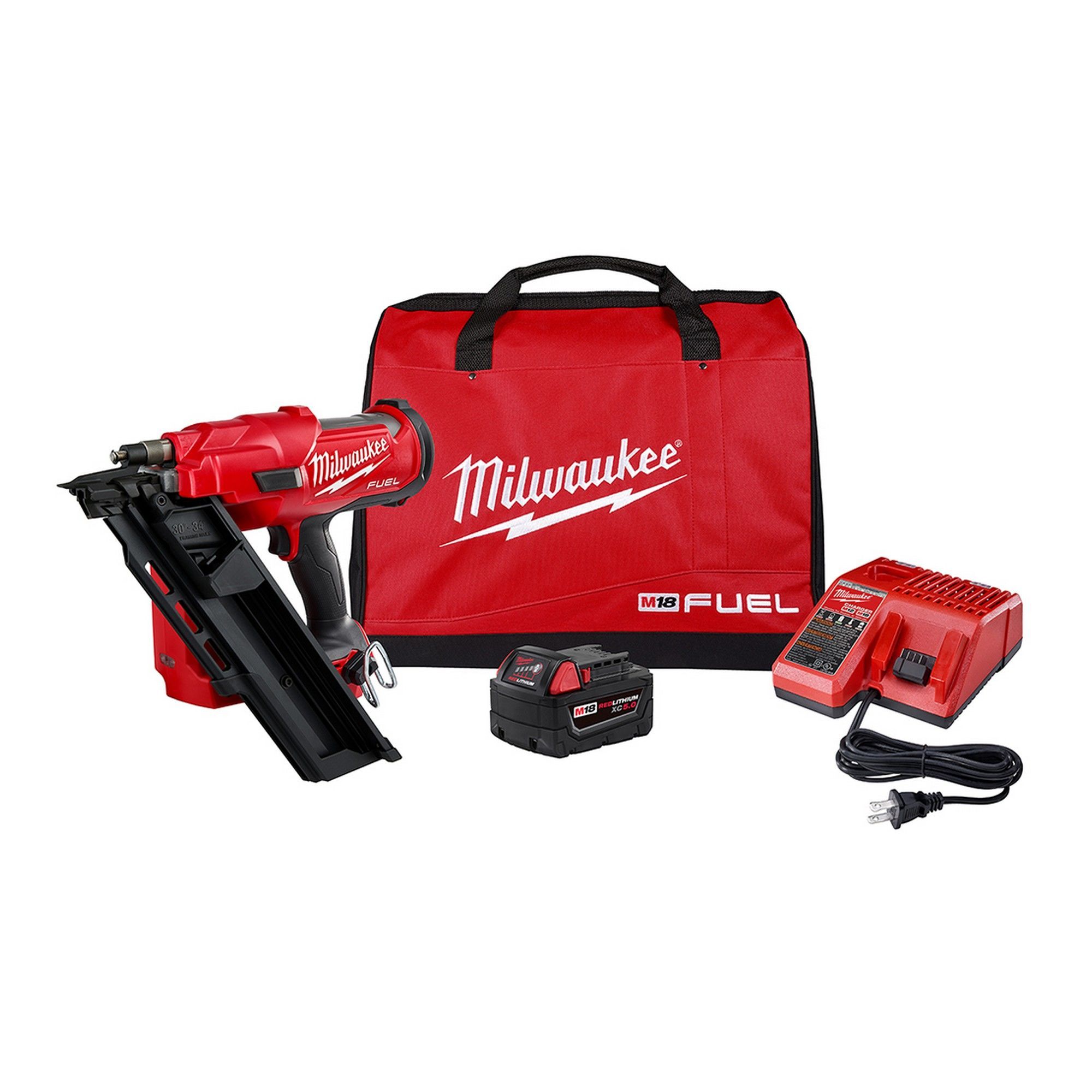 Ensemble de cloueuse de charpente à 30° sans fil et sans balai M18 FUEL 18 V, lithium-ion