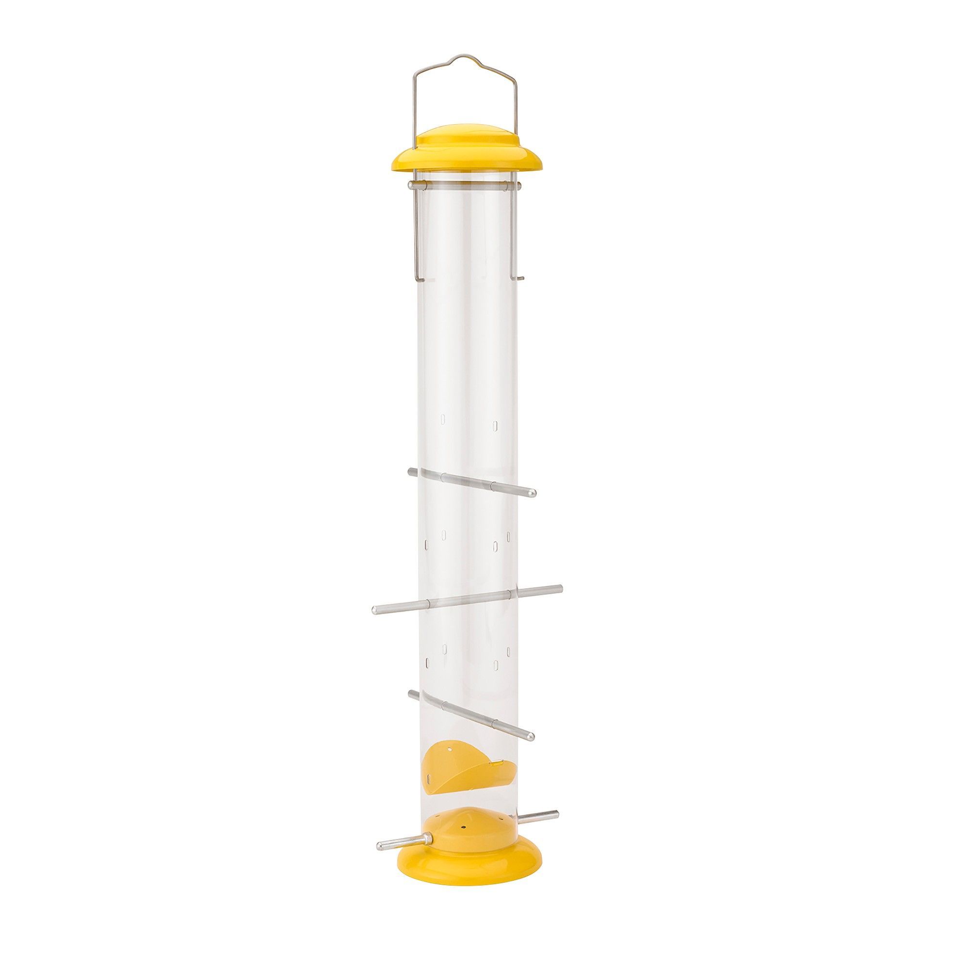 Mangeoire à oiseaux, pour chardonnerets et roselins, jaune