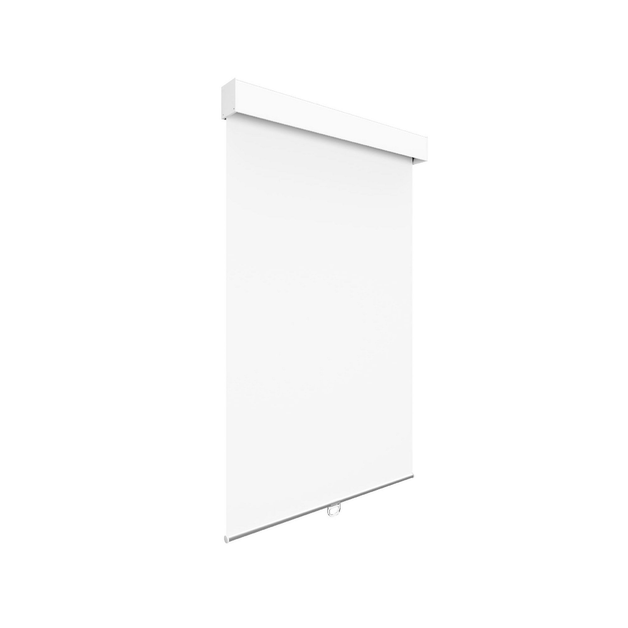 Toile opaque avec cantonière carrée, sans cordon, blanc, 27" x 72"