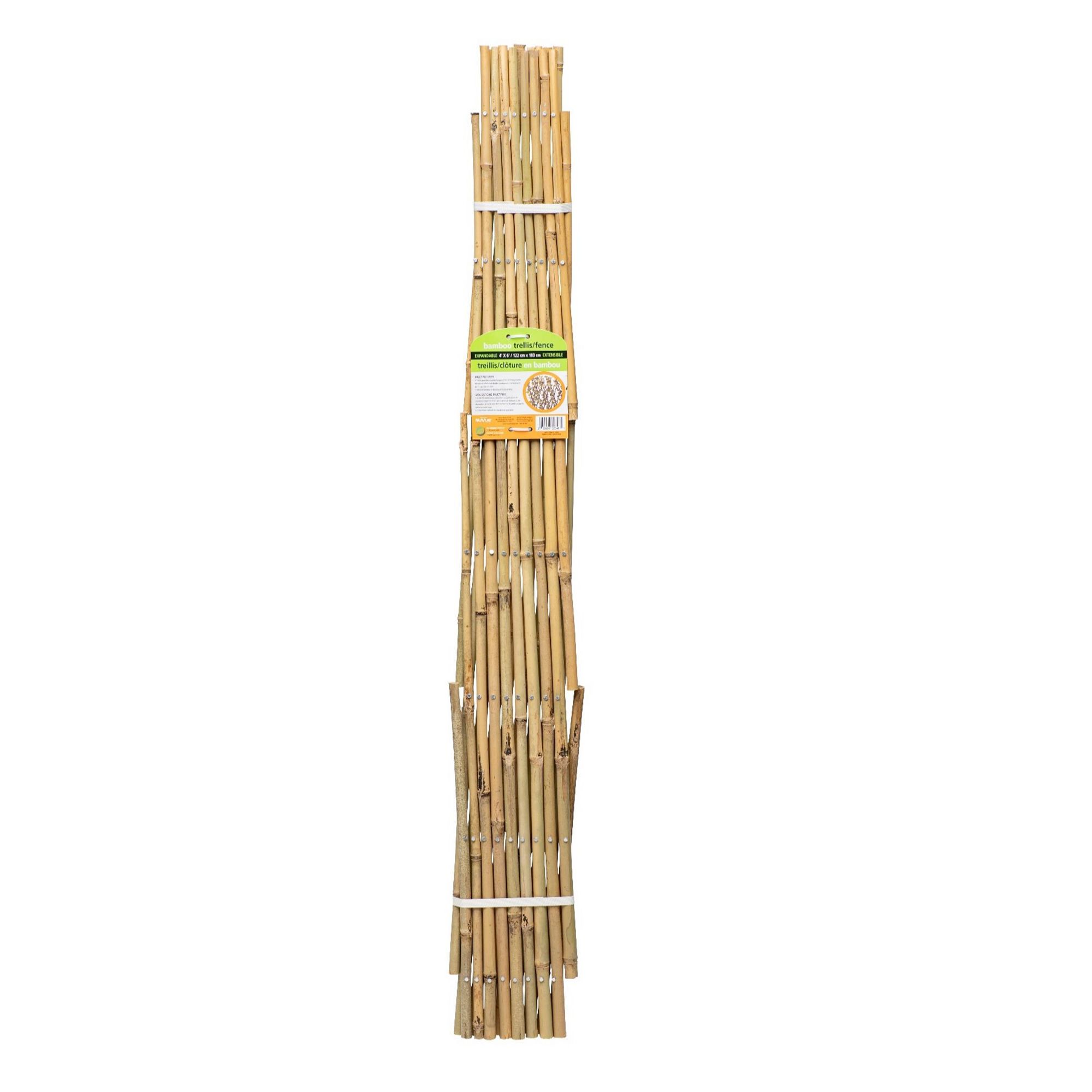 Clôture treillis, bambou, 4’ x 6’