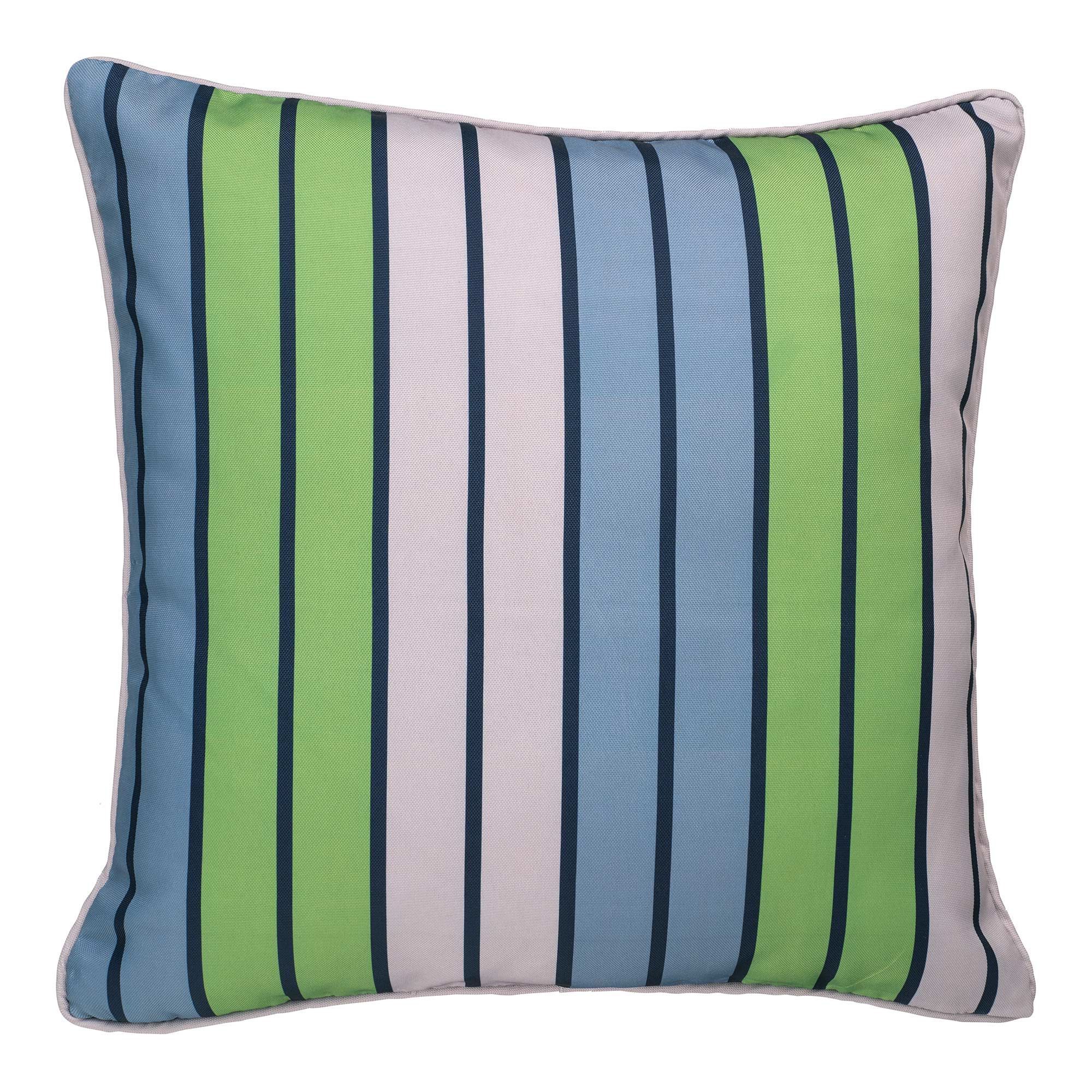 Coussin d'extérieur imprimé, rayé, 18" x 18"