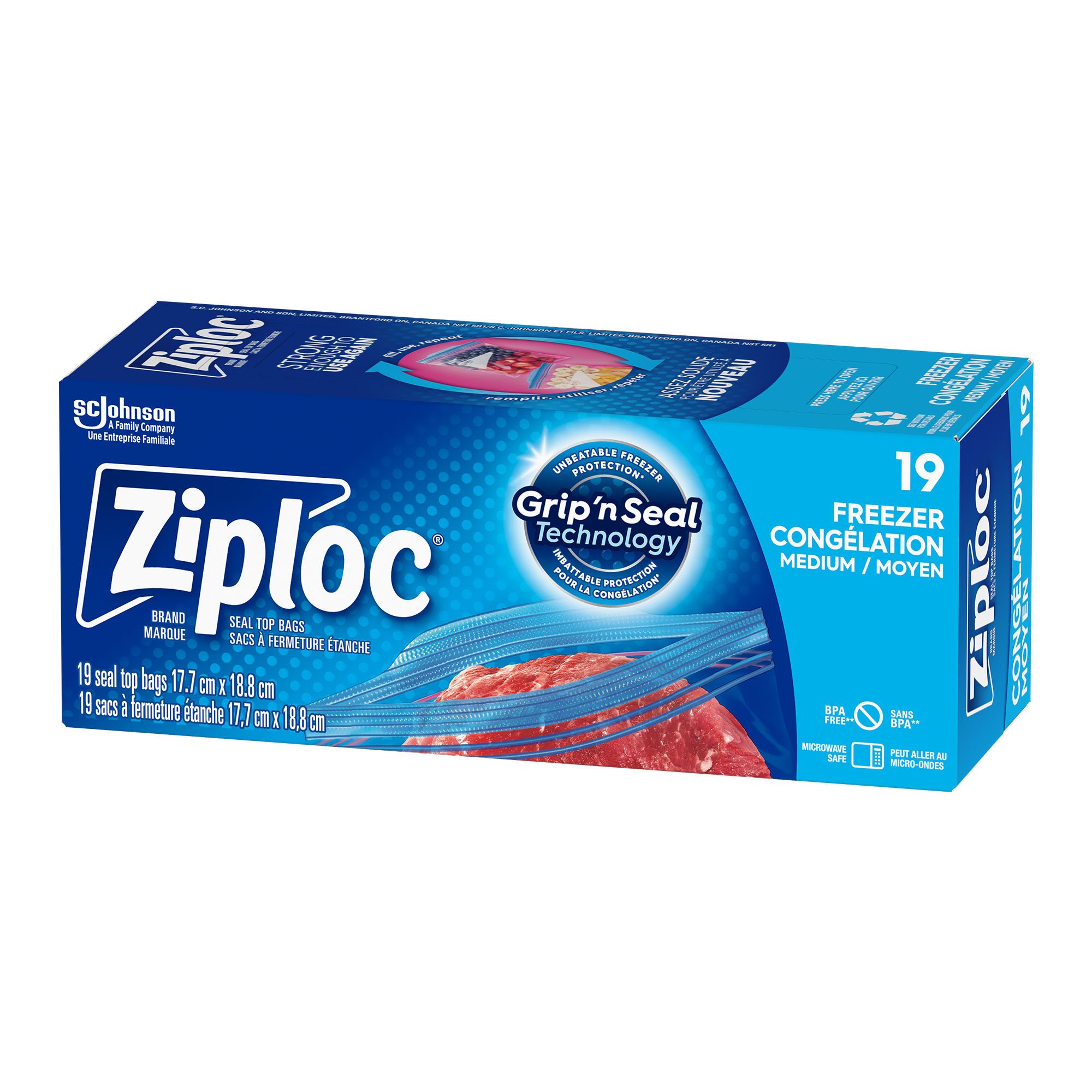 ◆◇エクシード純正ソフトケース　MEZZ　 【新品】　ビニール袋有◇◆ Ziploc Grip'n Seal Freezer Bag – Medium - 19/pkg from SC JOHNSON | BMR