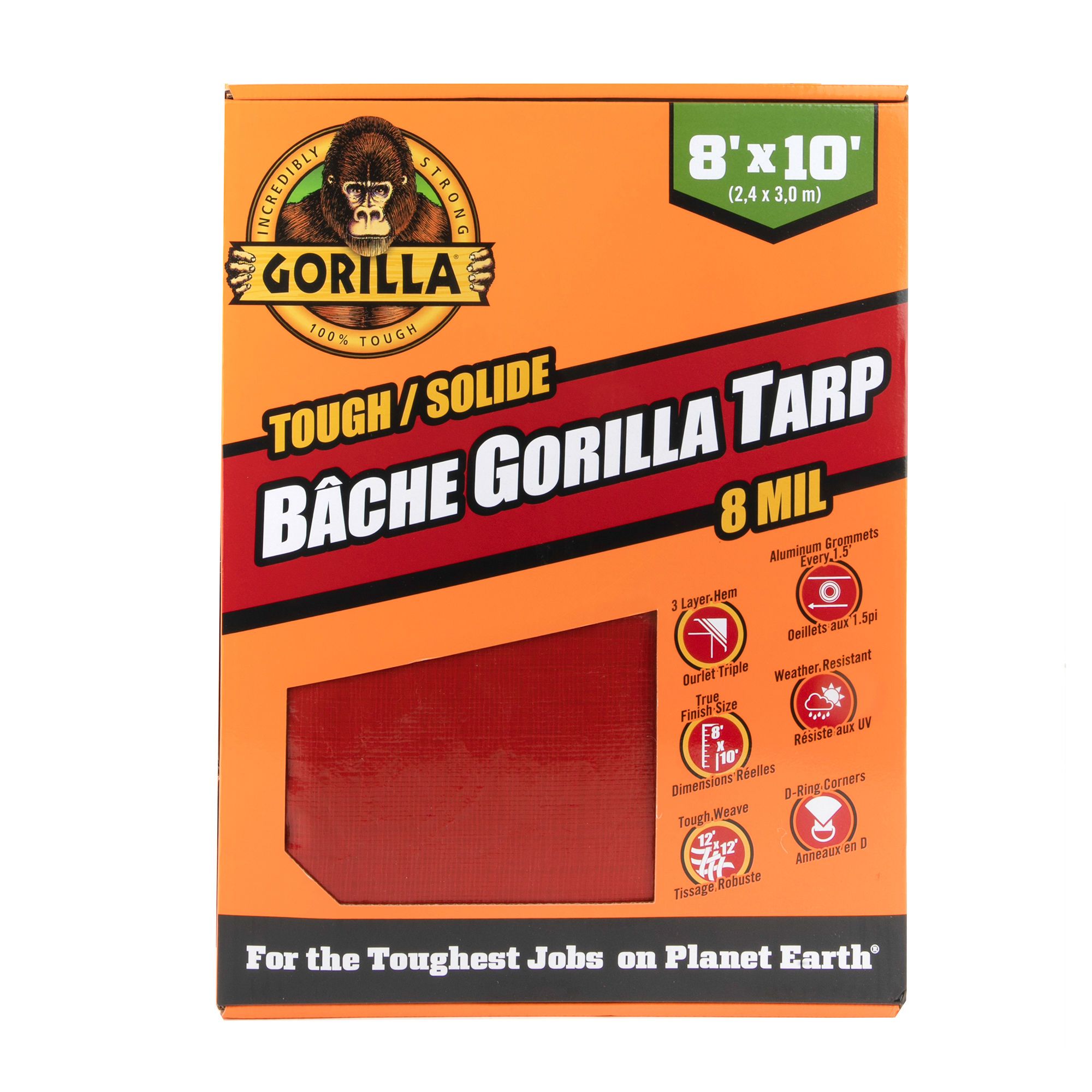 Gorilla Solid Tarp - Red - 8' x 10' from GORILLA | BMR