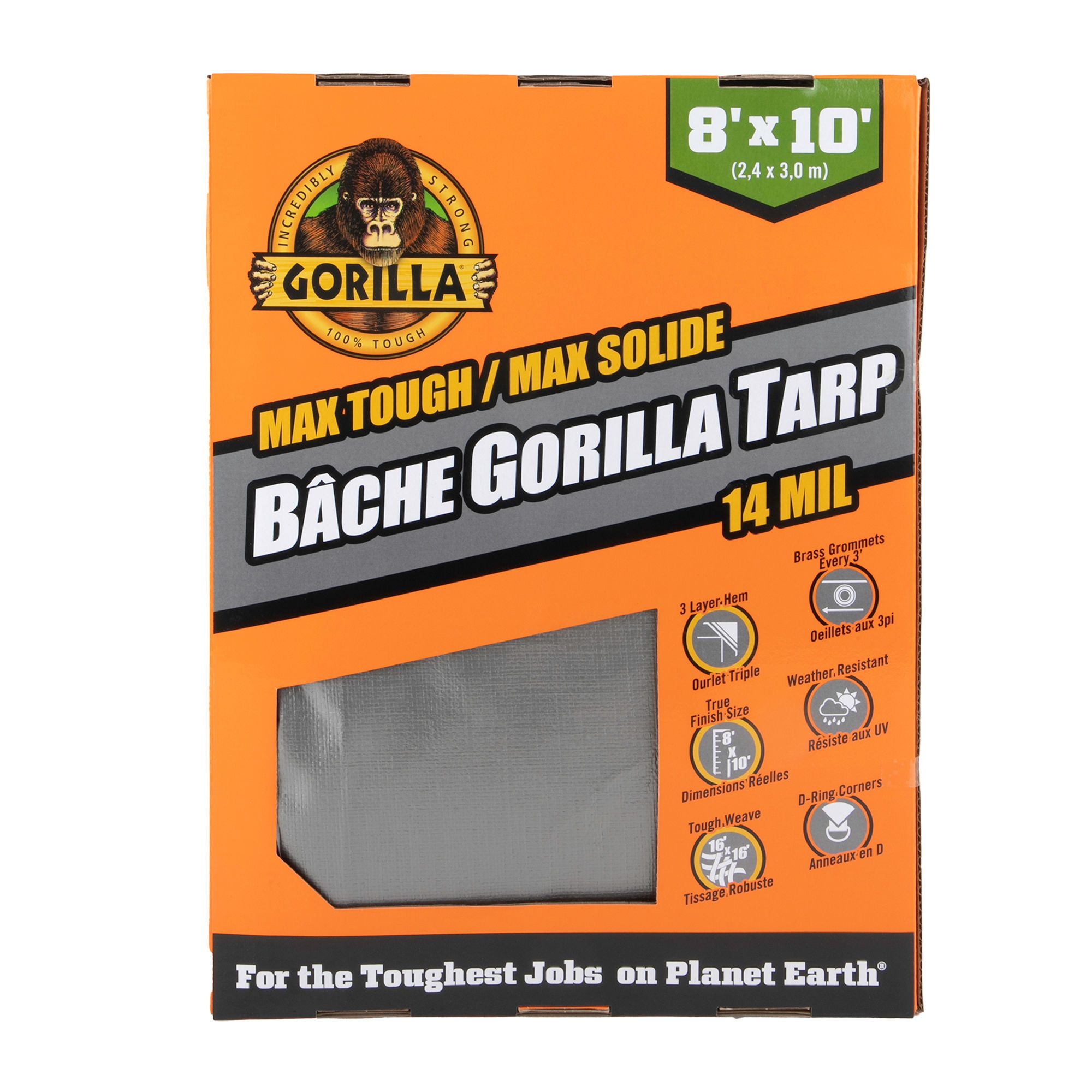 Gorilla Max Solid Tarp - Silver - 8' x 10' from GORILLA | BMR