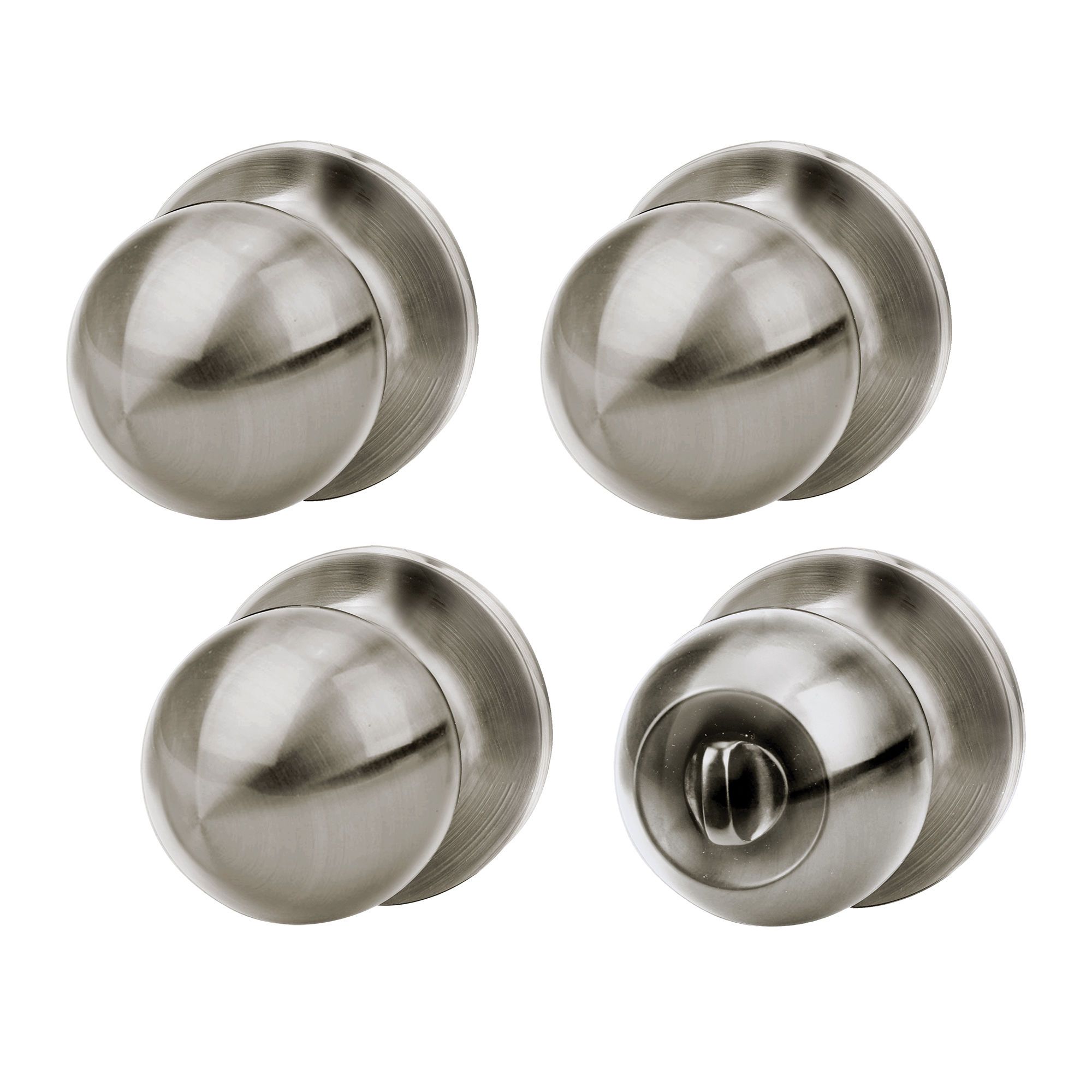 Knob Set For Private And Passage Doors - Hudson - 4/pkg - Satin