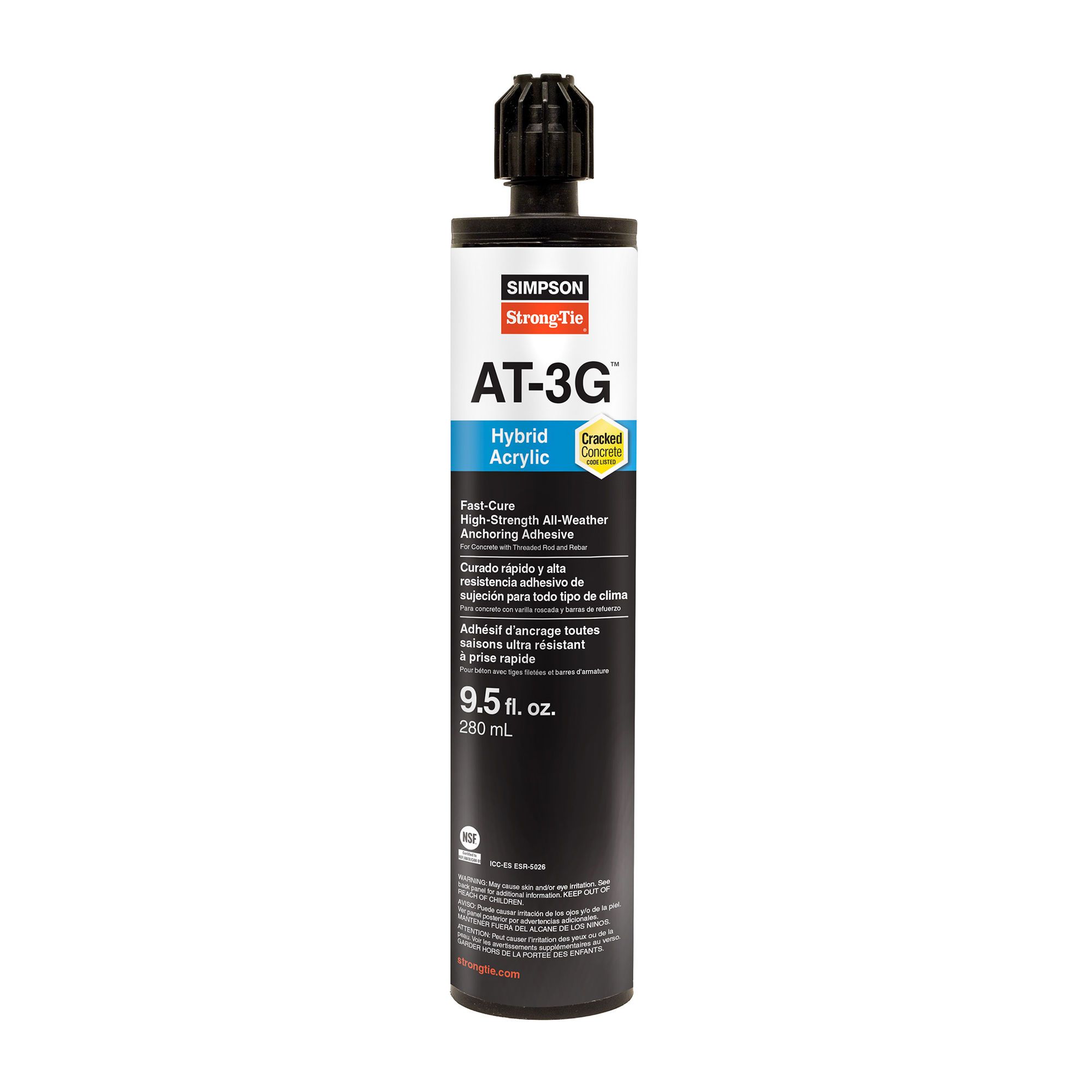 Adhésif AT-3G avec buse d'application, gris, 9,5 oz