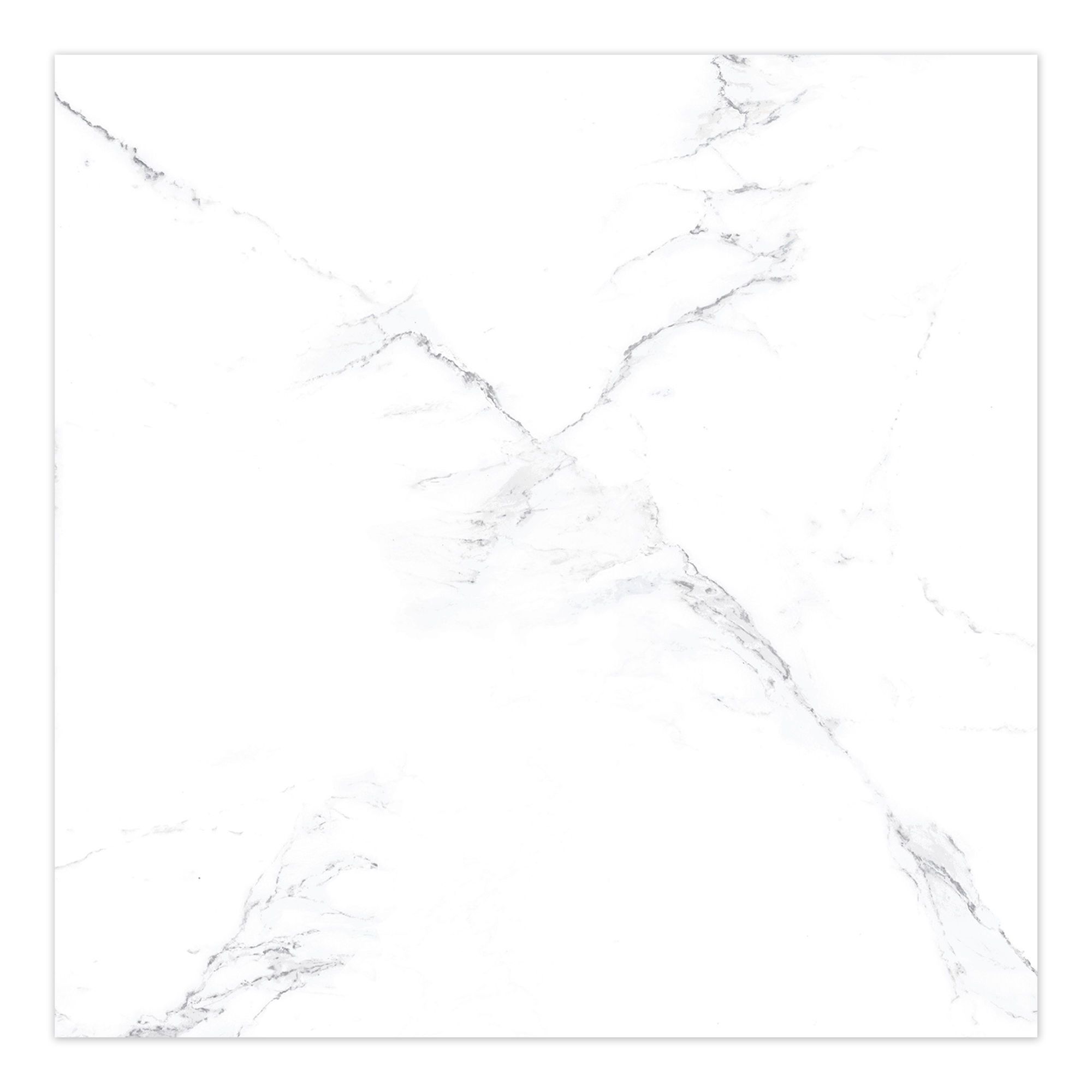 Tuile de porcelaine, plancher, Nebula, bianco, poli, 24" x 24"