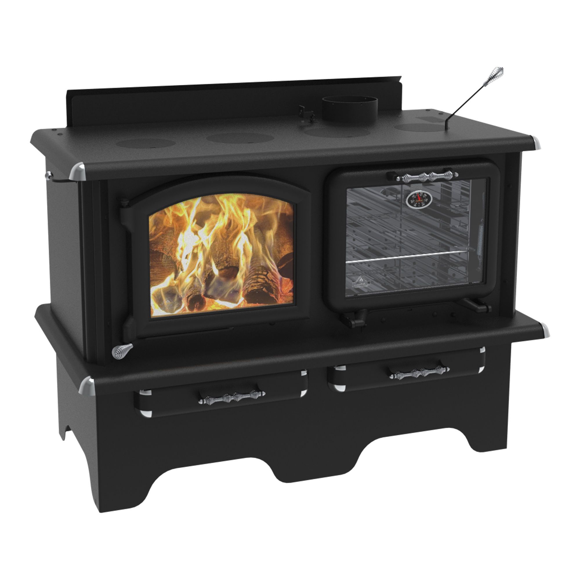 Wood CookStove - Exo - Black - H/E from J.A. ROBY | BMR