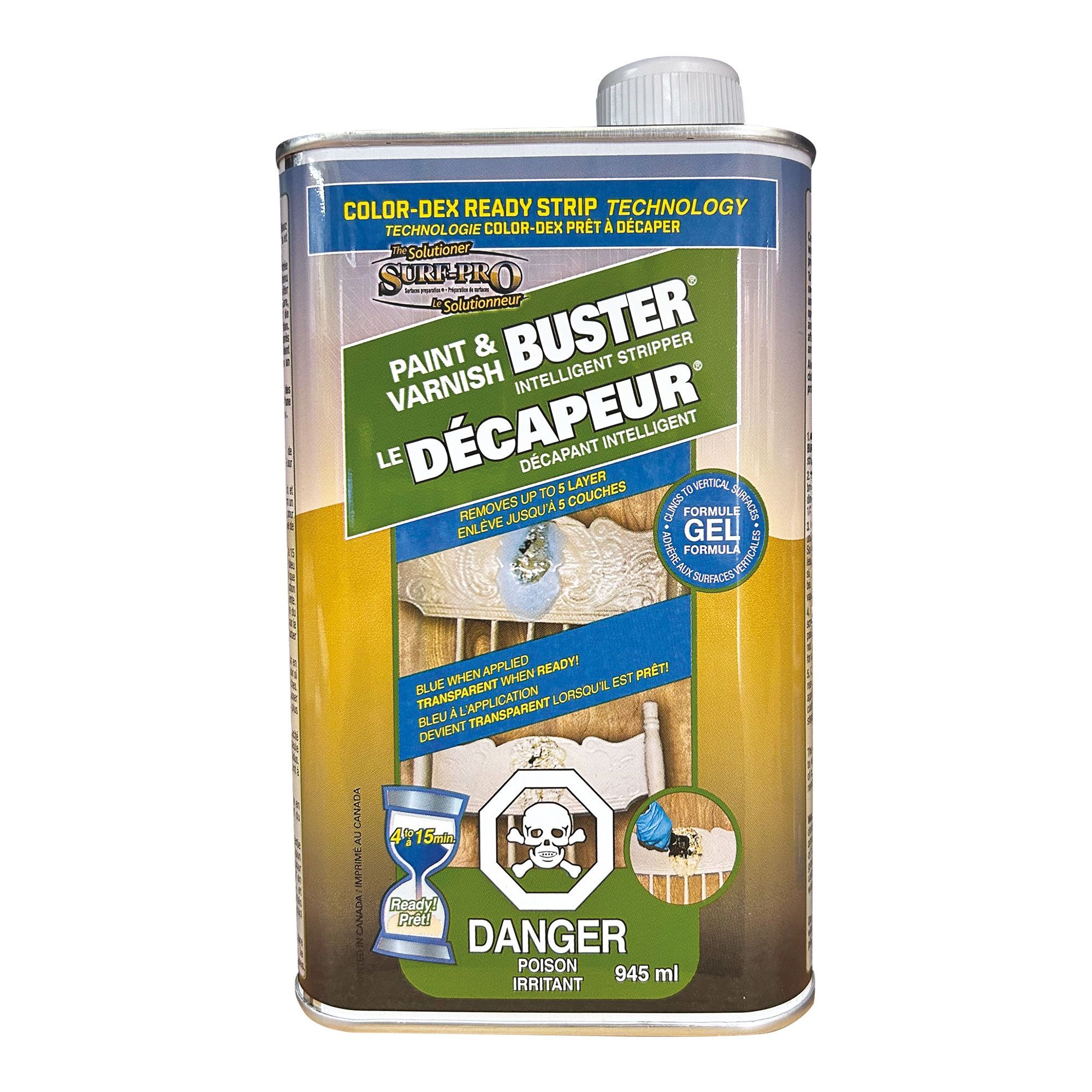 Décapant pour peinture et teinture, gel, bleu, 945 ml
