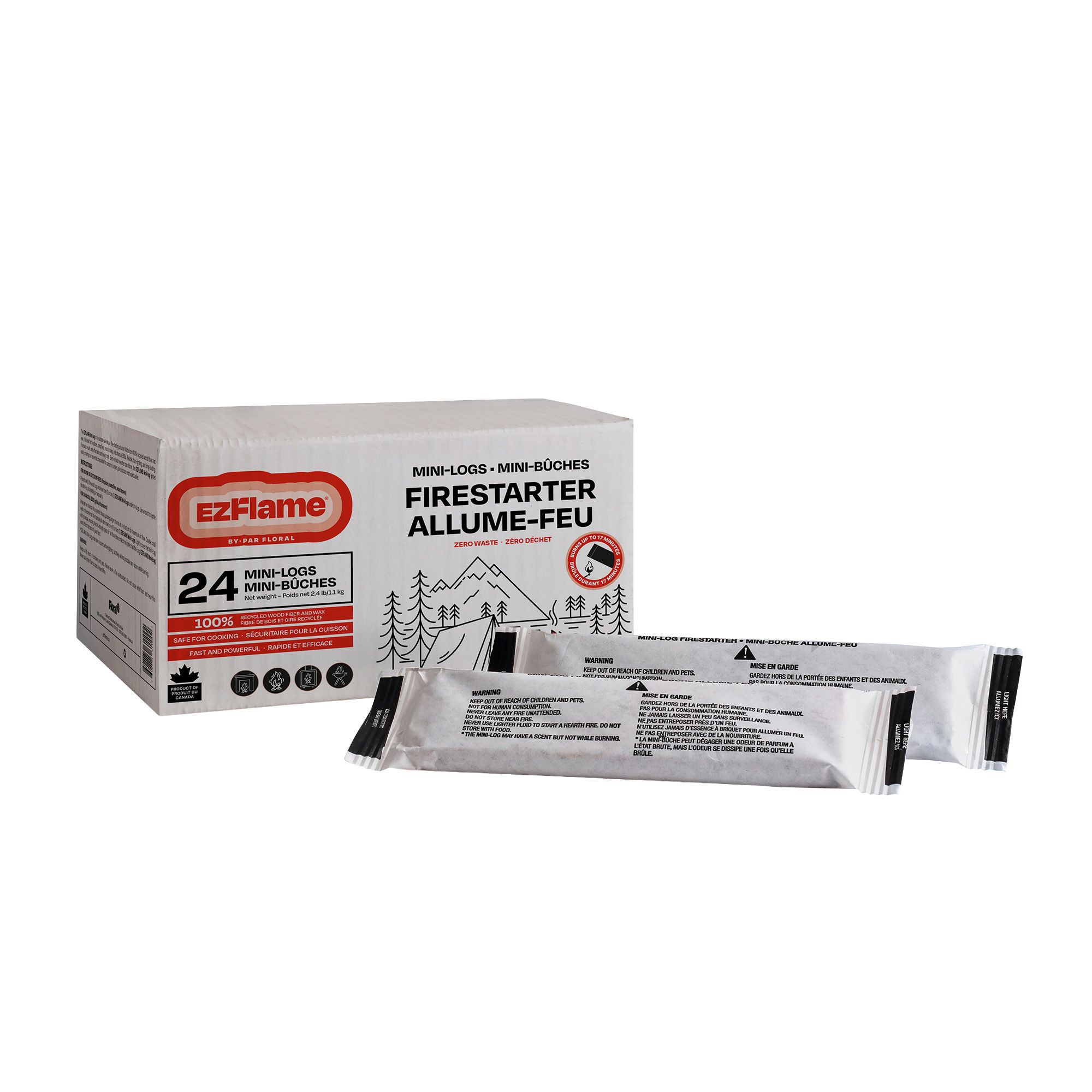 Barres allume feu, blanc, 24/pqt