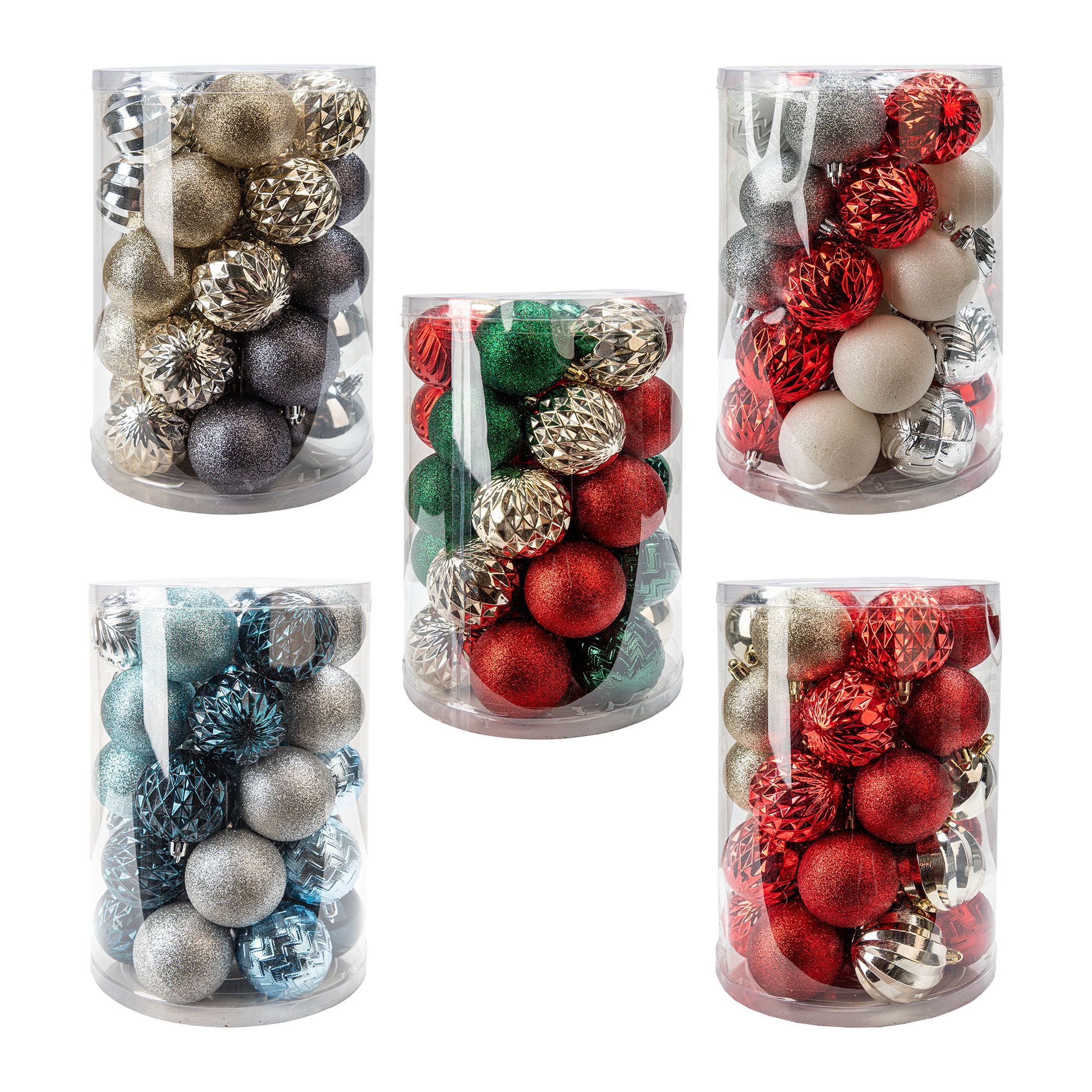 Boules ornement, 34/pqt (vendu à l'unité)