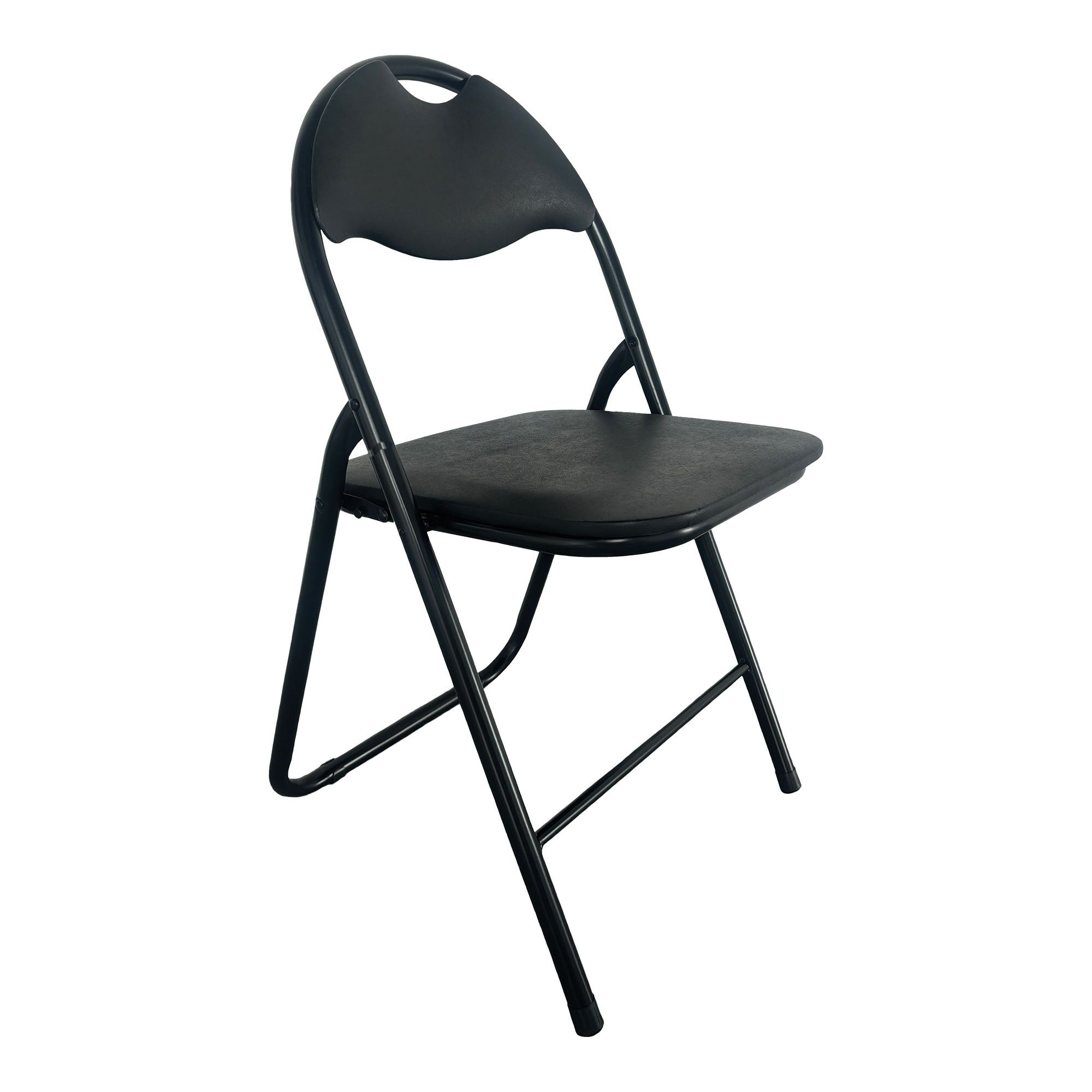Folding Chair – PVC Leather – Black - 44 x 45 x 80 cm from FIXEL | BMR