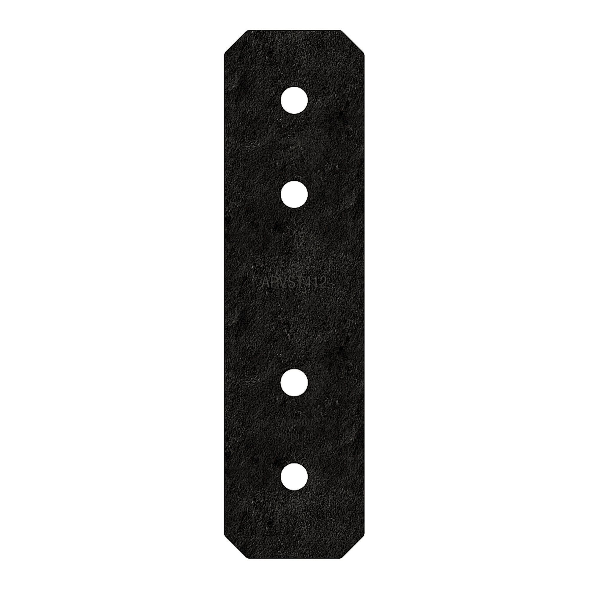 Ancrage plat ZMAX, OA AV, noir, 4" x 12"