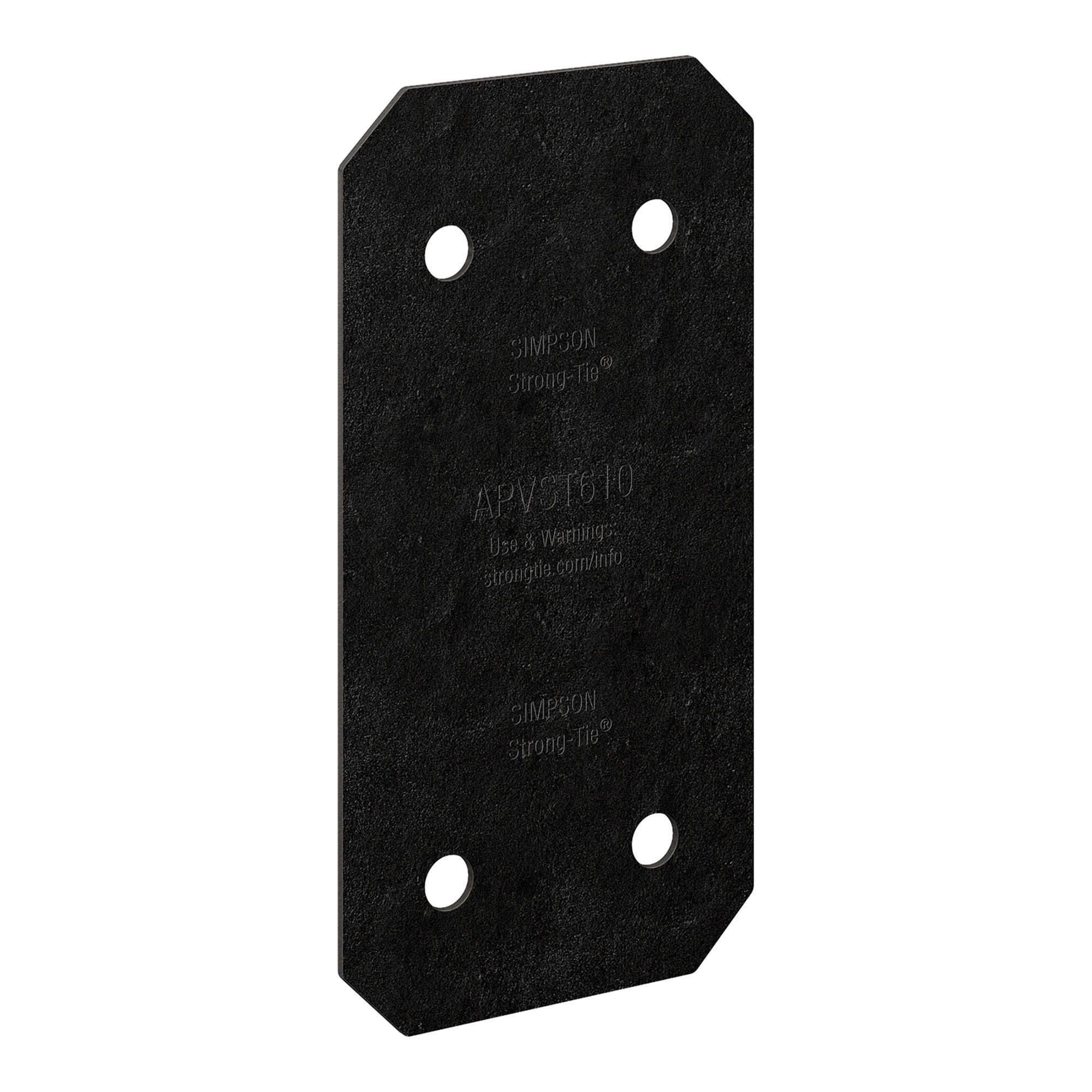 Ancrage plat ZMAX, OA AV, noir, 6" x 10"