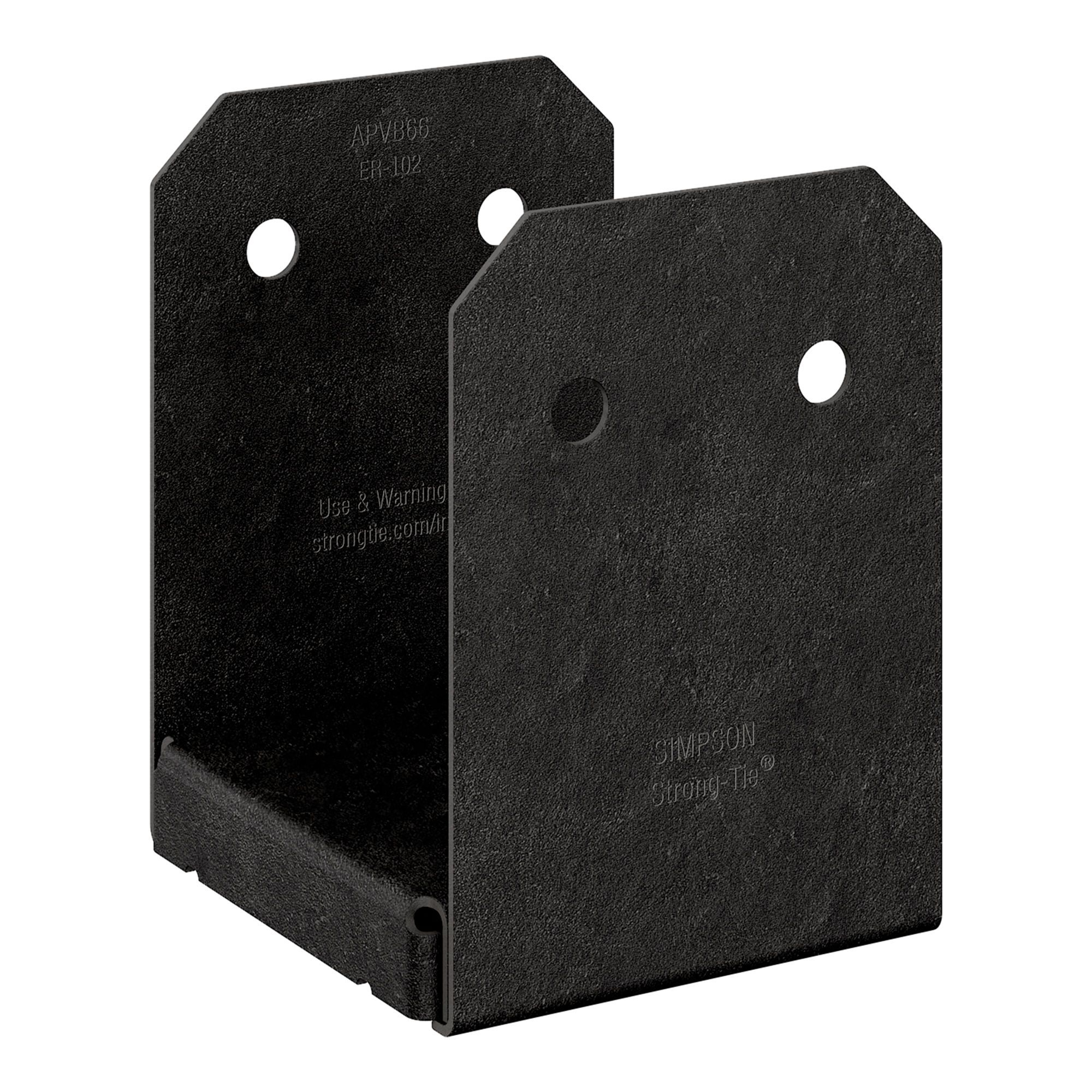 Base de poteau ZMAX, OA AV, noir, 6" x 6"