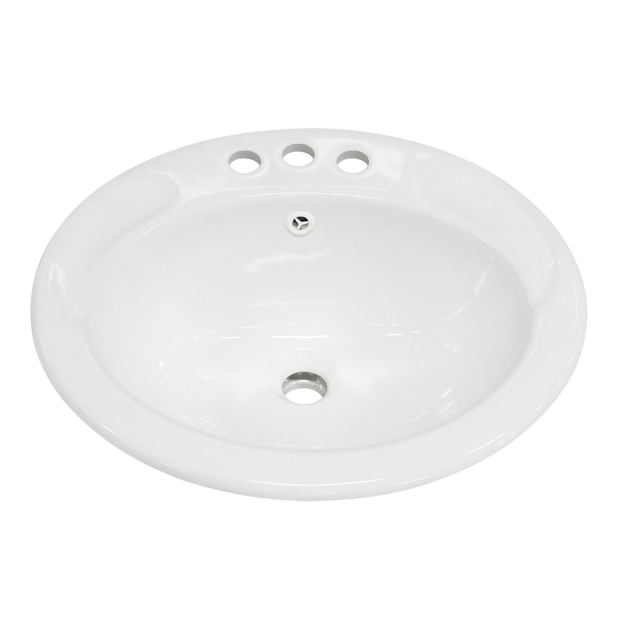 Lavabo en porcelaine, encastré, ovale, blanc lustré, 19 3/4" x 17 3/4" x 7 1/2"