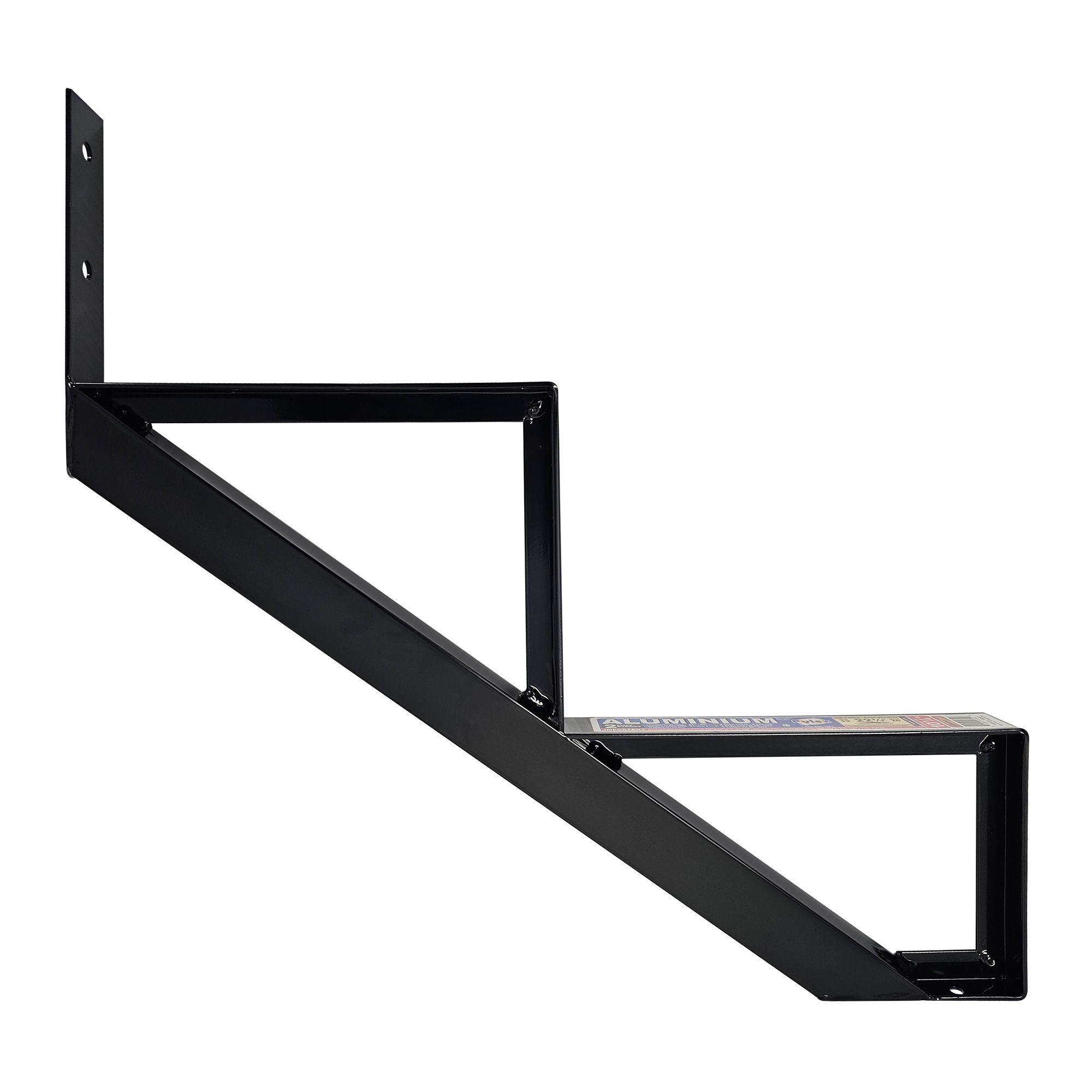 Limon de marche, aluminium, 2 marches, noir, 22 ½"