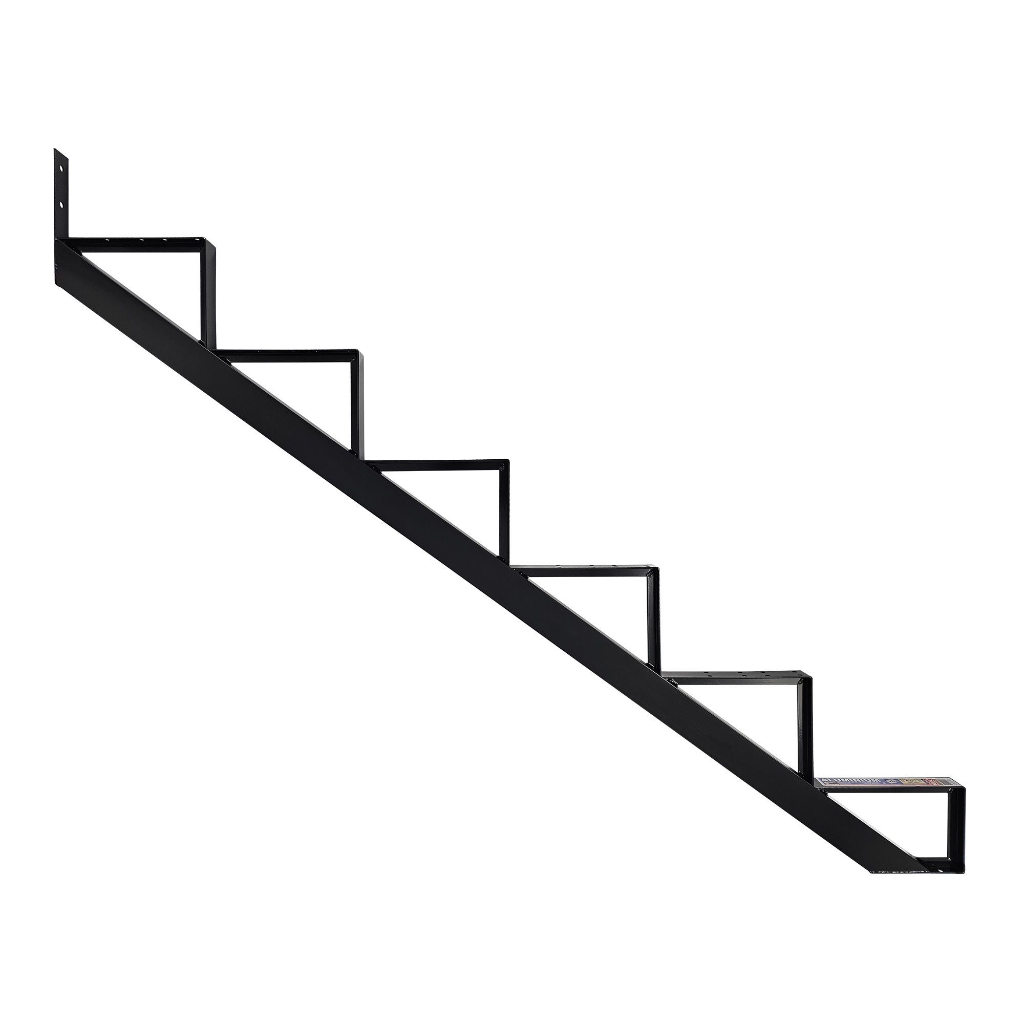 Limon de marche, aluminium, 6 marches, noir, 52 ½"