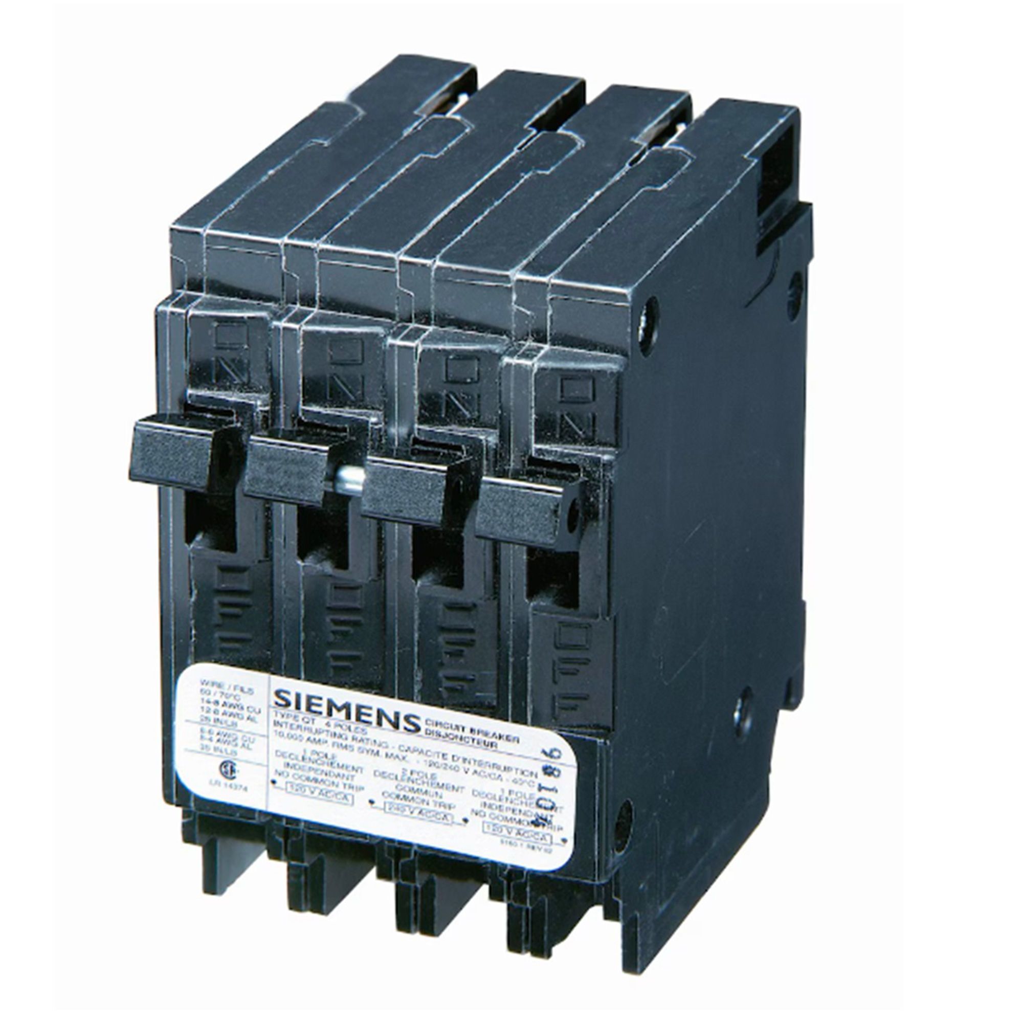 Disjoncteur quadruple, 15A/40A