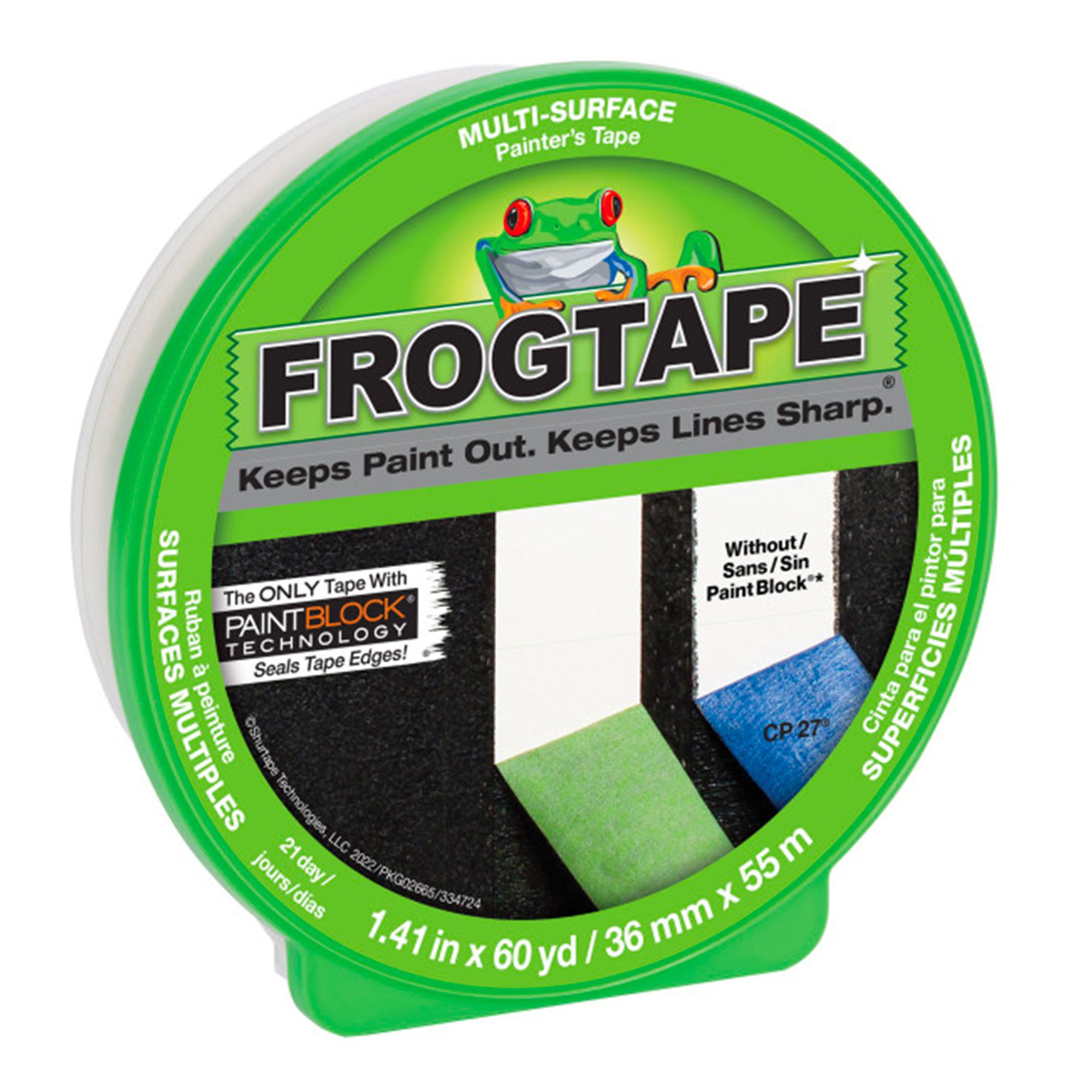Ruban de peintre multisurfaces, vert, 36 mm x 55 m