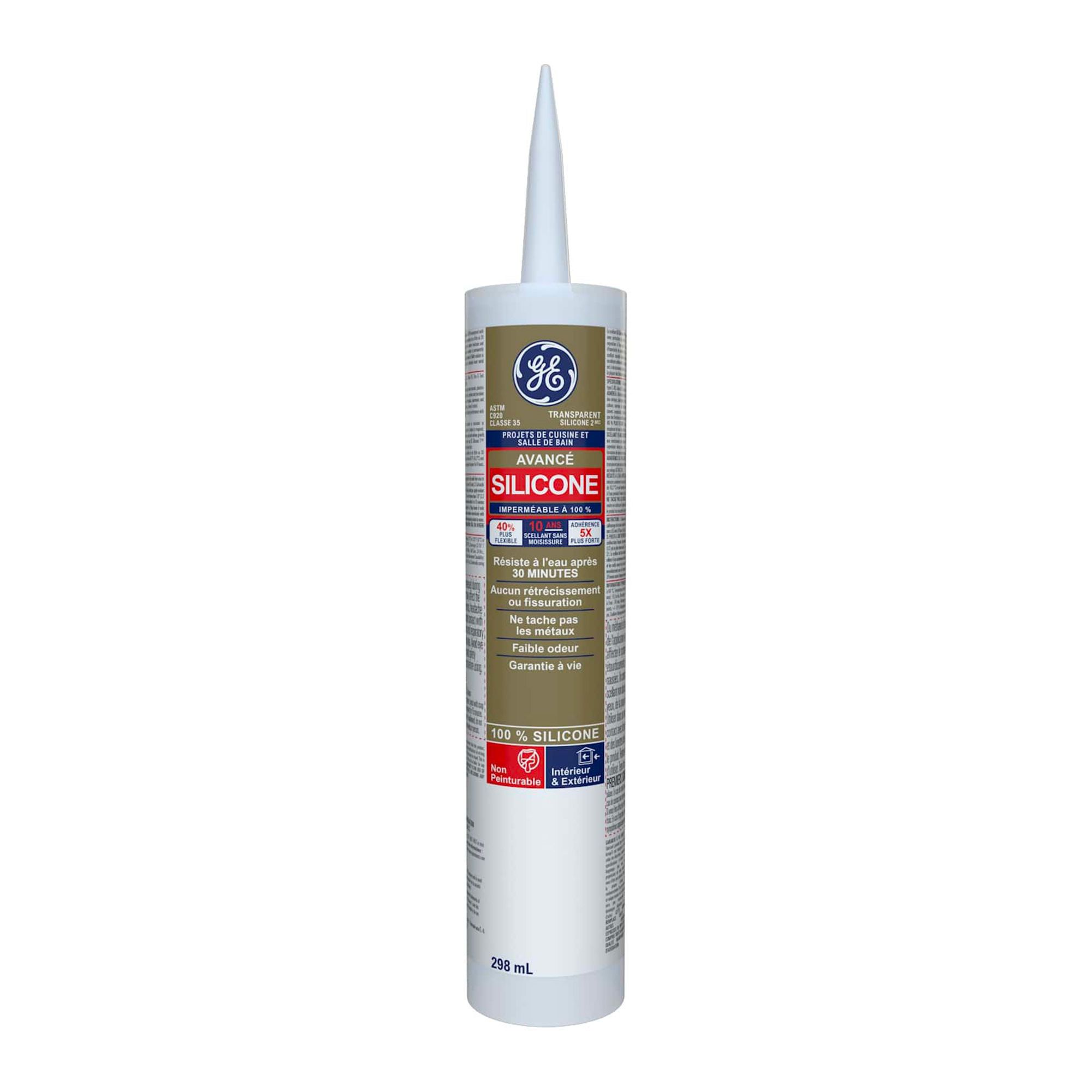 Silicone pour cuisine et salle de bain, clair, 298 ml