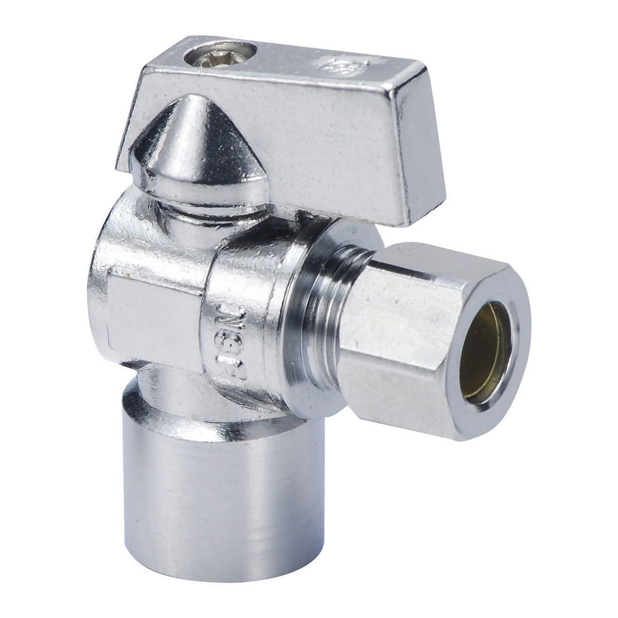 Valve d’arrivée d’eau, verticale,1/2" BRAS x 3/8" COMP, laiton