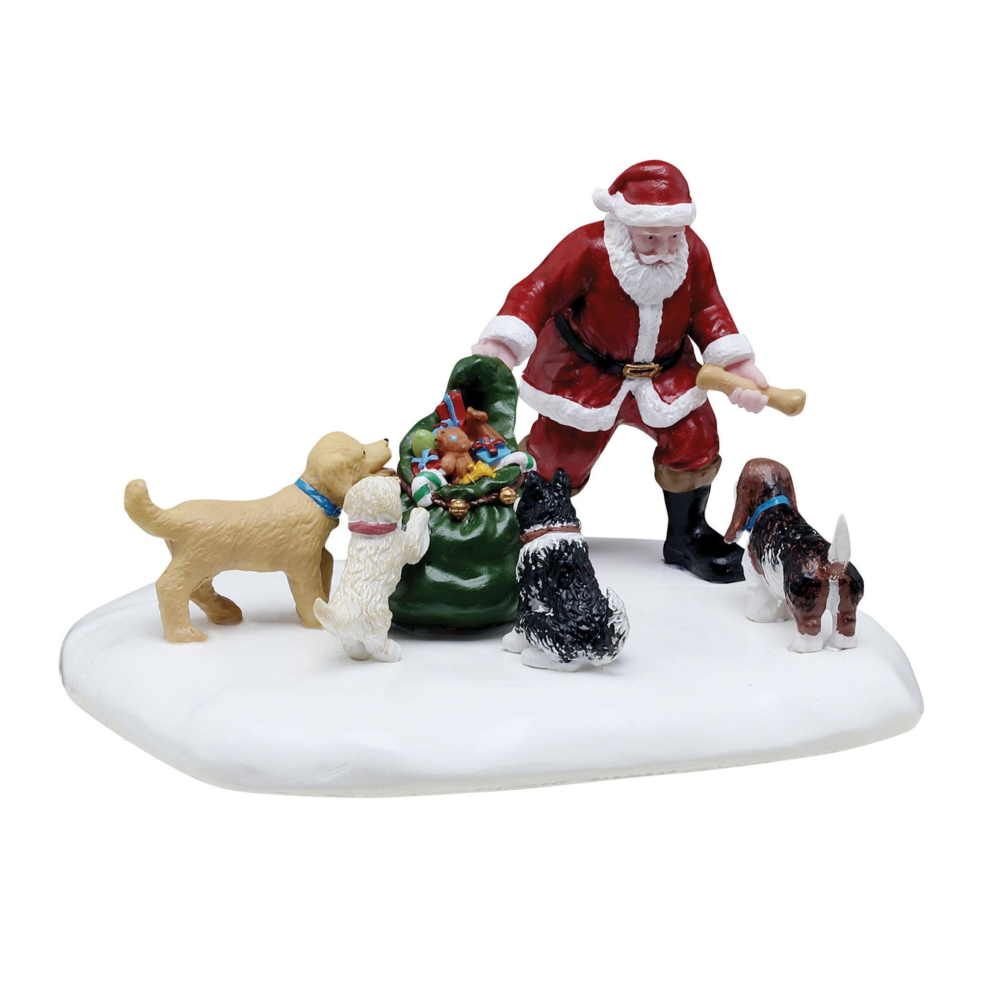 Scène de village de Noël festive - Noël au parc canin