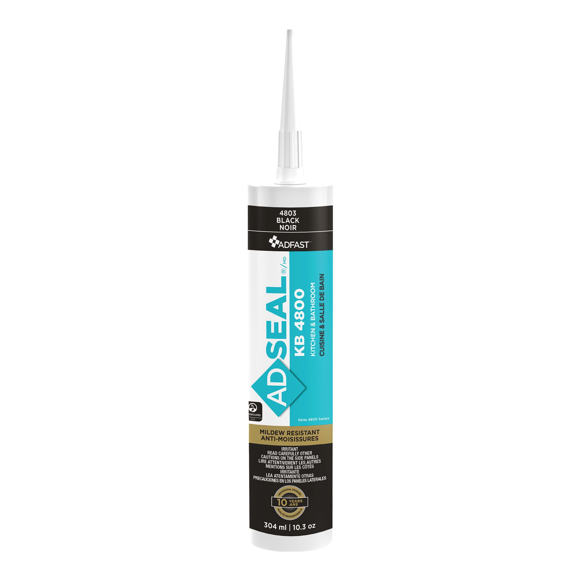 Scellant silicone pour cuisine et salle de bain, noir, 304 ml