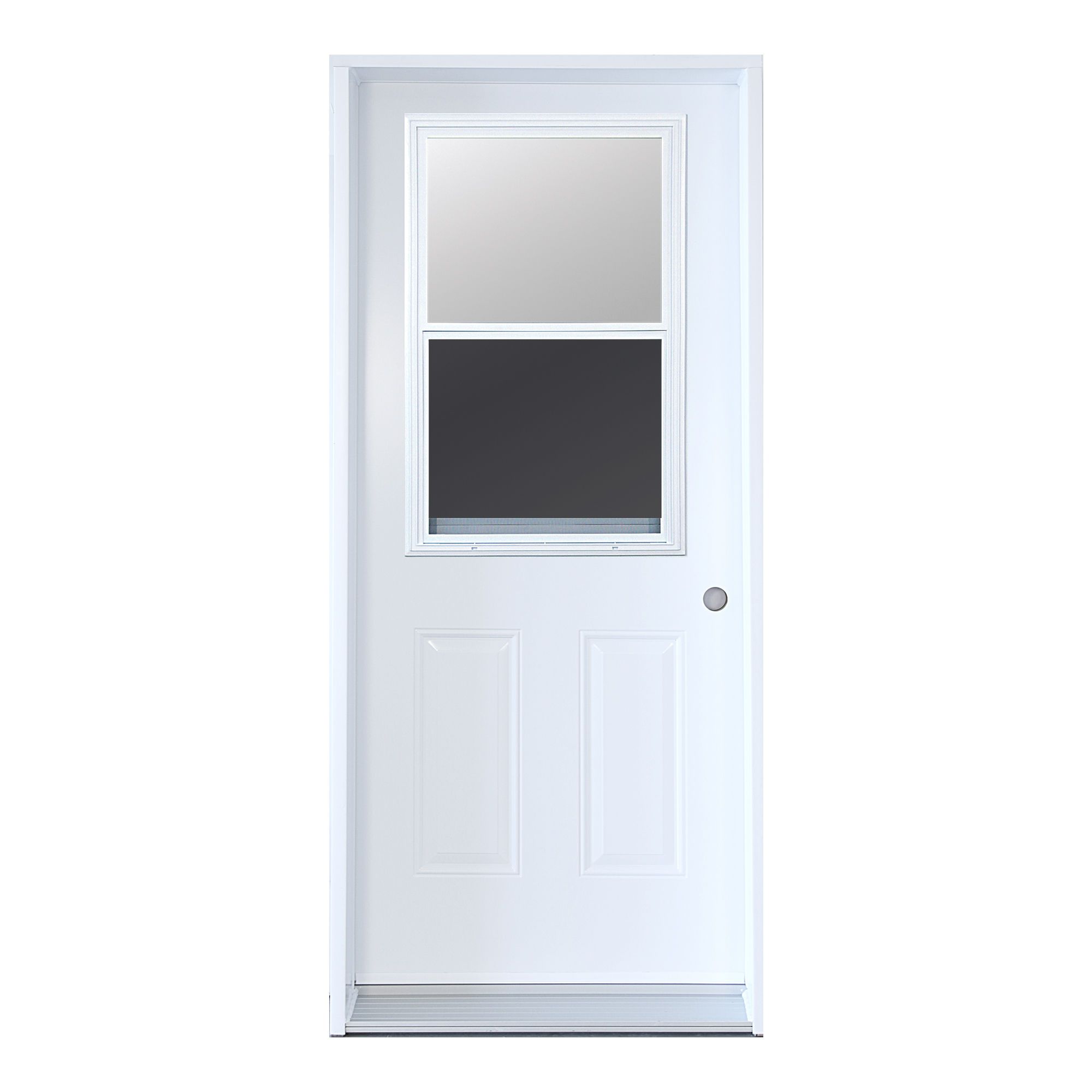 Porte extérieure B03, vitre guillotine 23" x 37", 34", gauche, blanc